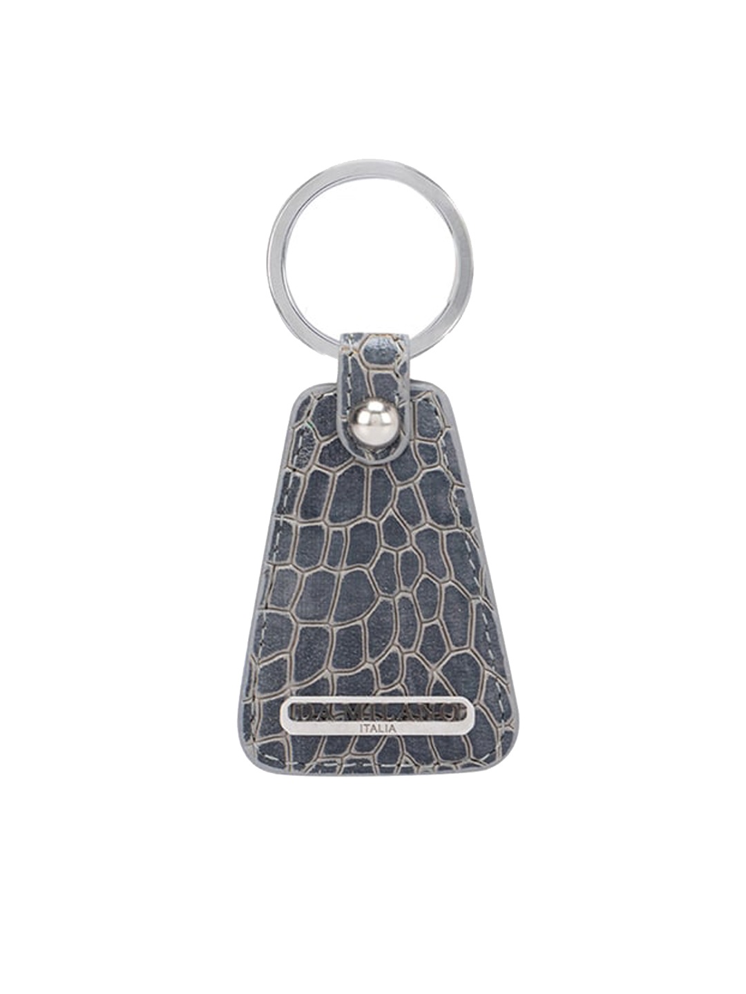 Da Milano Textured Leather Key chain, Grey