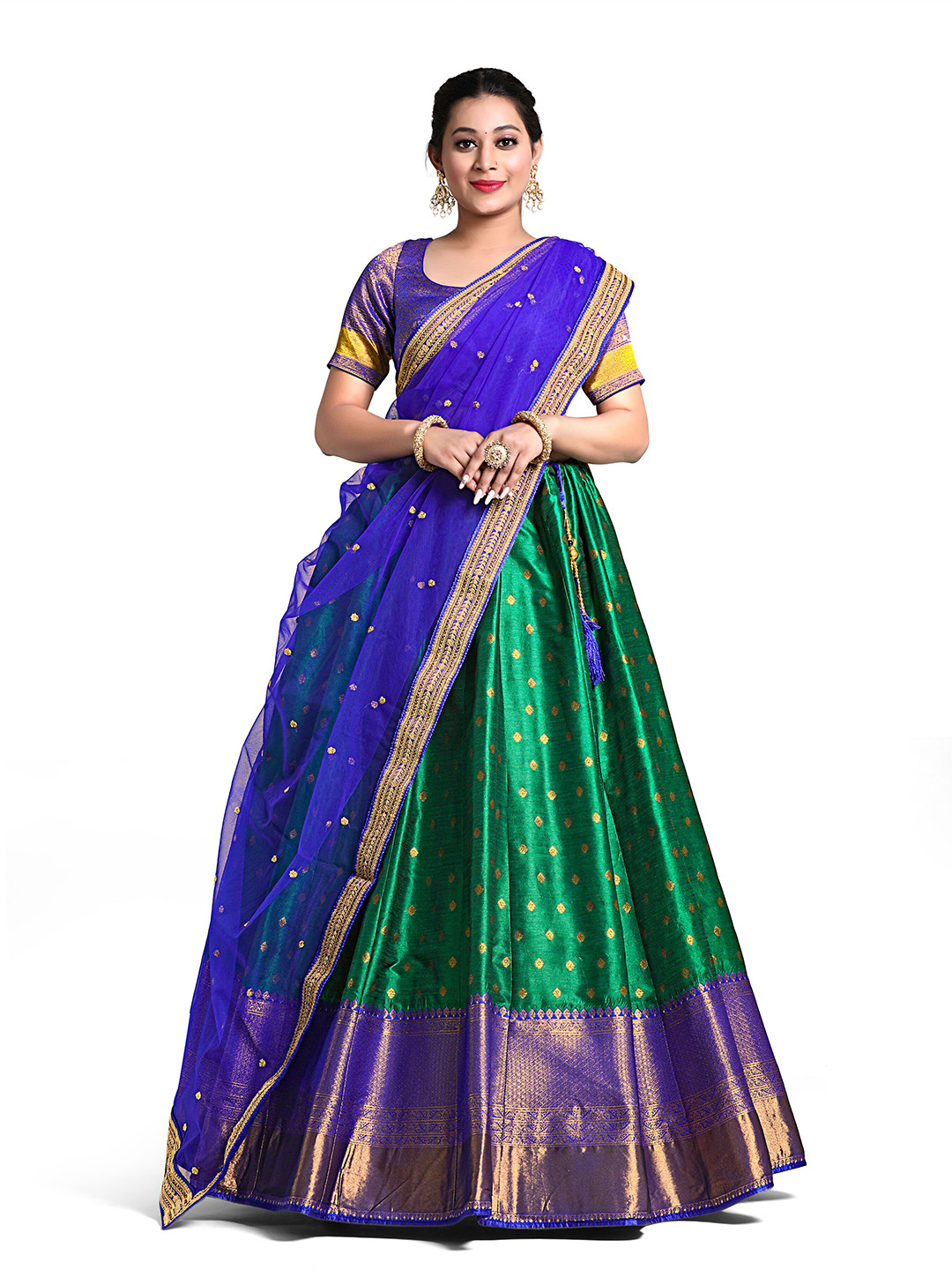 HALFSAREE STUDIO Woven Design Semi-Stitched Lehenga & Unstitched Blouse With Dupatta, Green
HALFSAREE STUDIO Woven Design Semi-Stitched Lehenga & Unstitched Blouse With Dupatta, Green