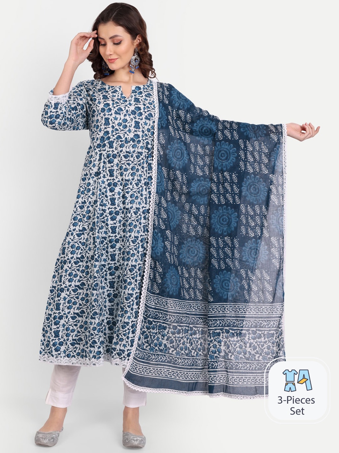 Karagwals fab Ethnic Motifs Printed Pure Cotton Straight Kurta With Trousers & Dupatta, White
Karagwals fab Ethnic Motifs Printed Pure Cotton Straight Kurta With Trousers & Dupatta, White