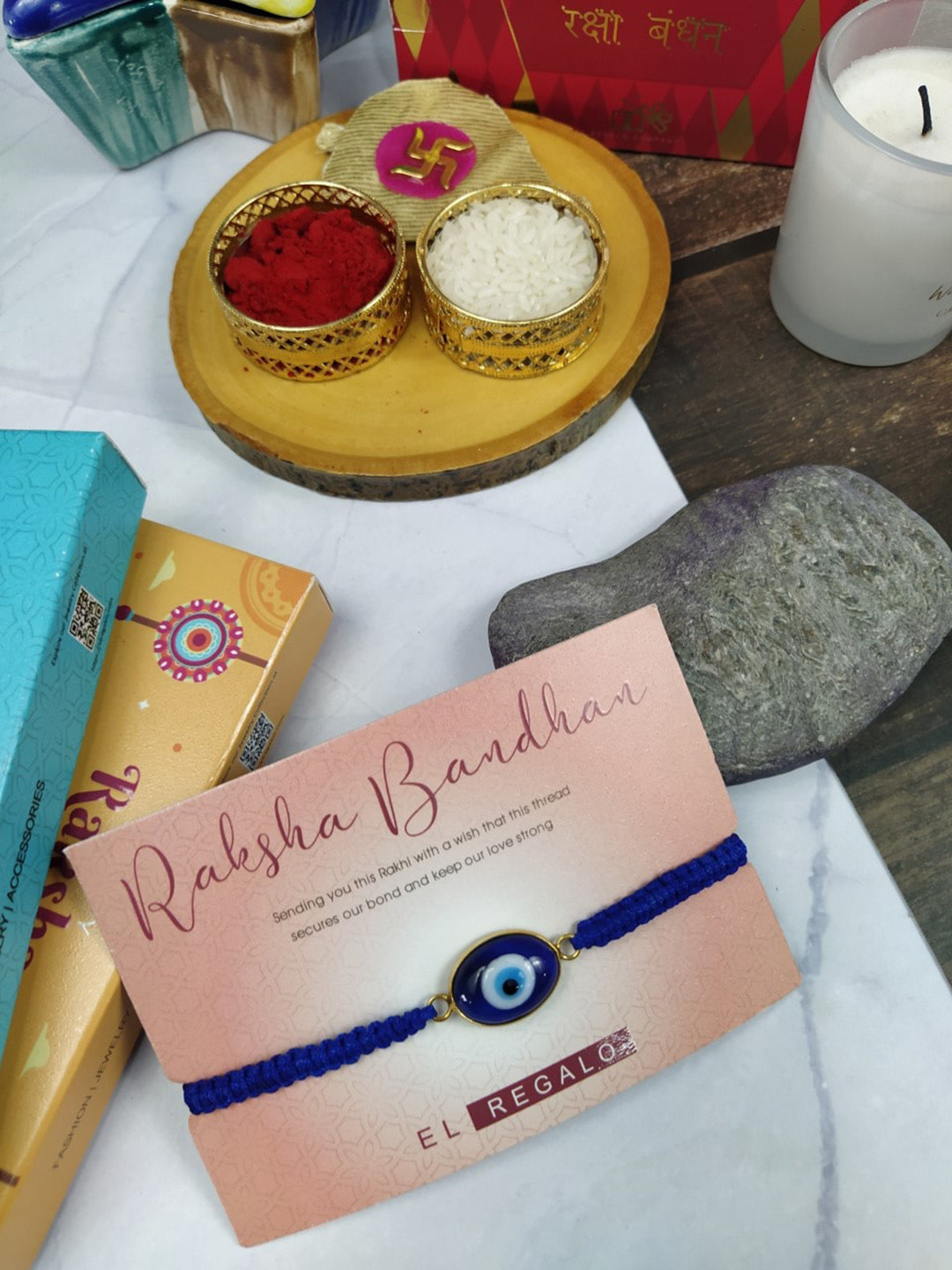 EL REGALO Men Evil Eye Wraparound Rakhi, Blue
EL REGALO Men Evil Eye Wraparound Rakhi, Blue