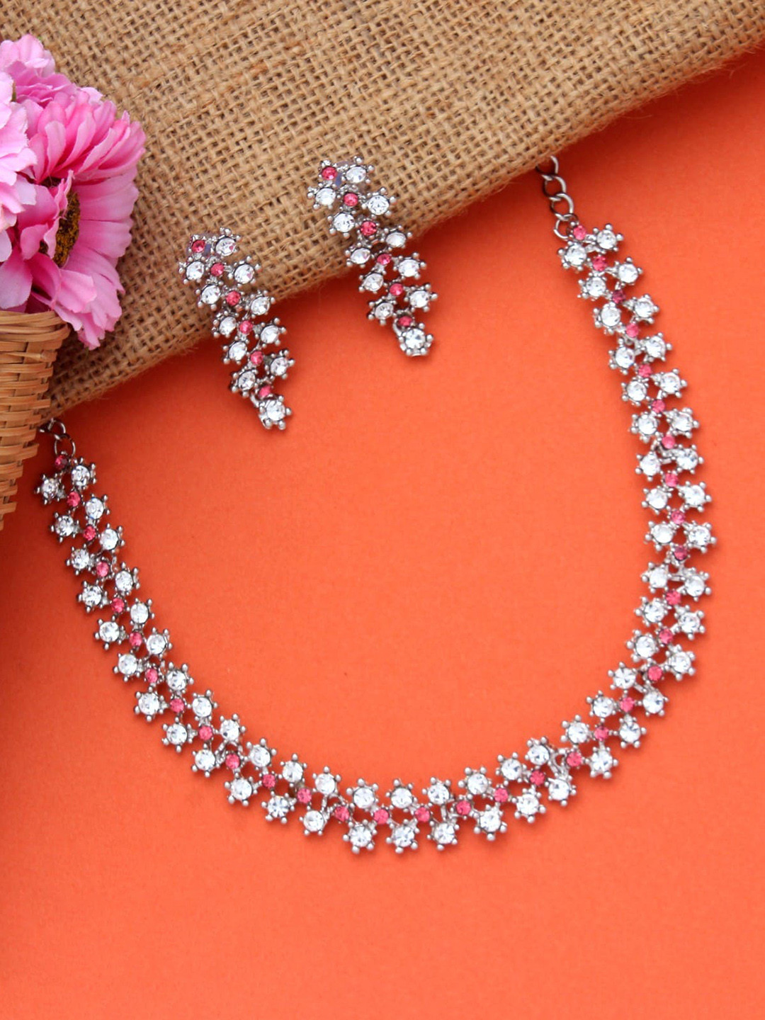 Atasi International Rhodium-Plated Crystals-Studded Necklace With Earrings, Silver
Atasi International Rhodium-Plated Crystals-Studded Necklace With Earrings, Silver