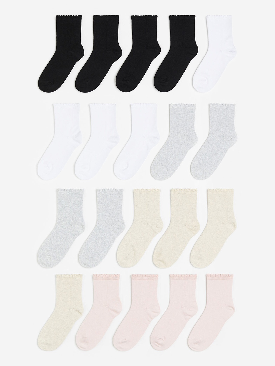 H&M Girls 20-Pack Socks, Beige