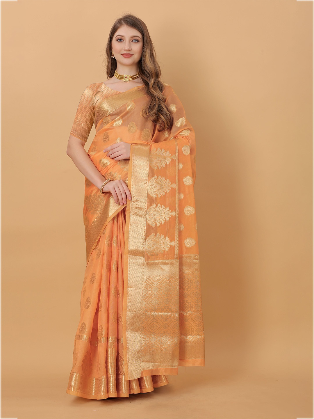 Ekta Textiles Ethnic Motifs Woven Design Zari Pure Silk Banarasi Saree, Orange
Ekta Textiles Ethnic Motifs Woven Design Zari Pure Silk Banarasi Saree, Orange