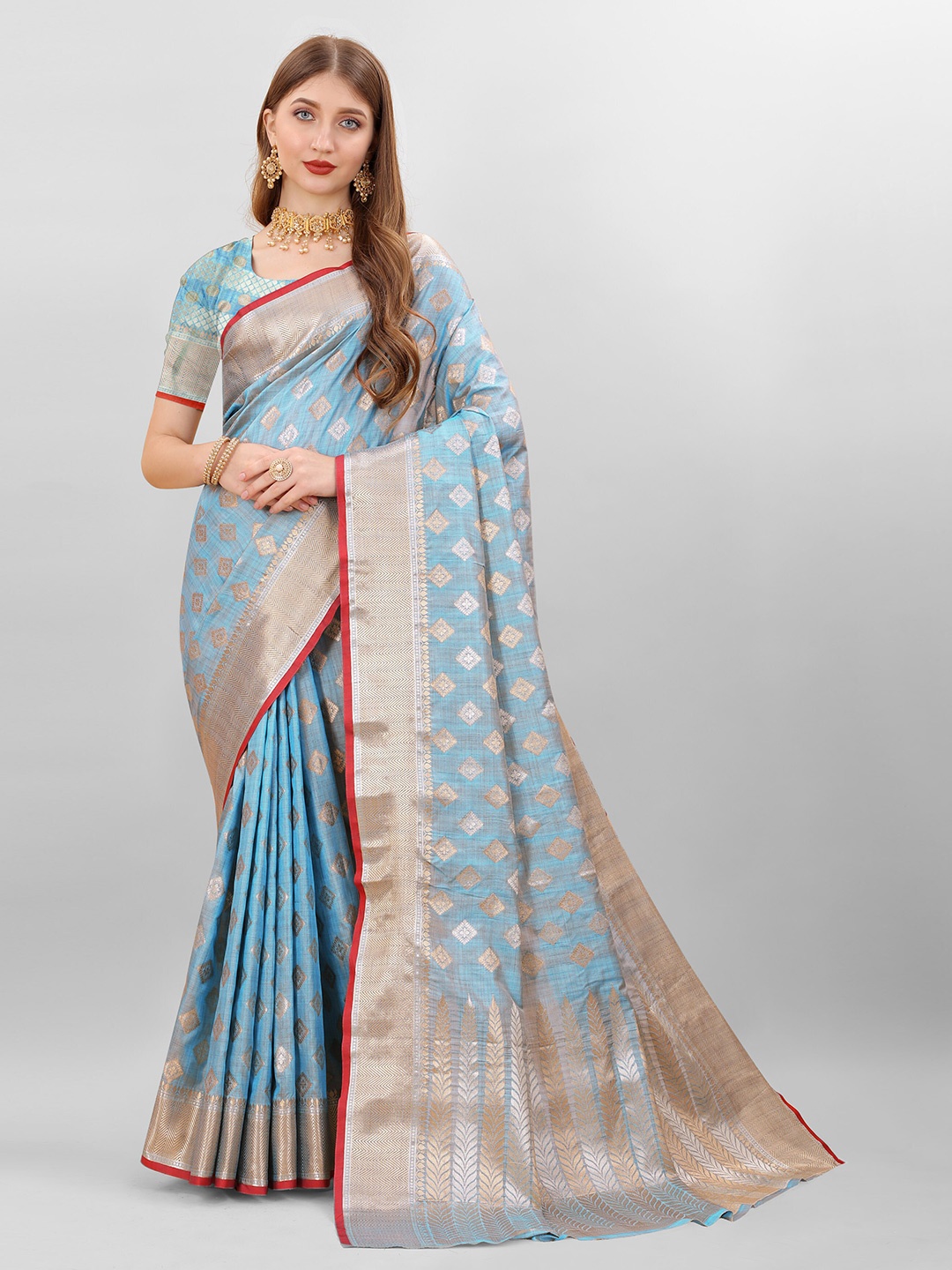 Ekta Textiles Ethnic Motifs Woven Design Zari Pure Silk Banarasi Saree, Turquoise blue
Ekta Textiles Ethnic Motifs Woven Design Zari Pure Silk Banarasi Saree, Turquoise blue