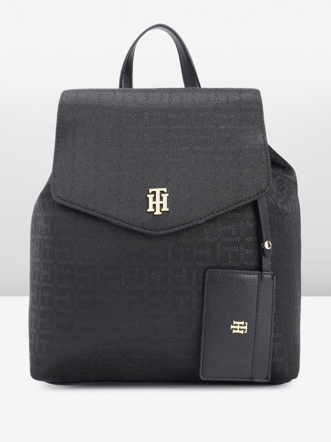 Tommy Hilfiger Women Brand Logo Textured Small-Sized Backpack With Cardholder, Black
Tommy Hilfiger Women Brand Logo Textured Small-Sized Backpack With Cardholder, Black