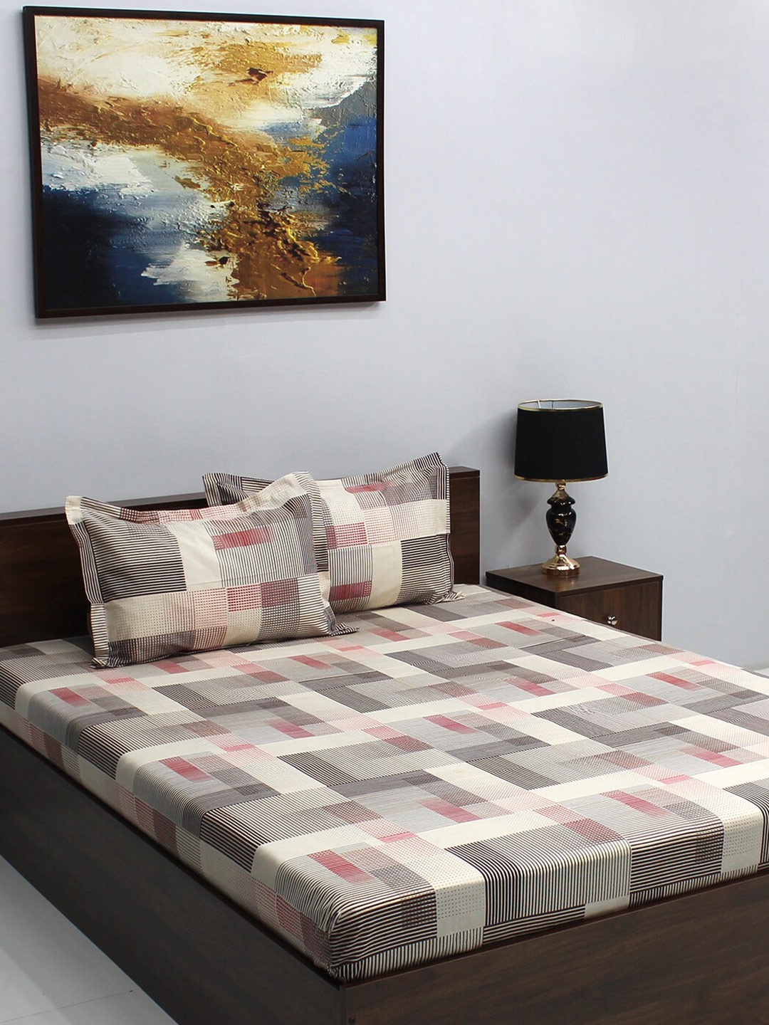 Raymond Home Jazzy White & Black Abstract Cotton 120 TC Queen Bedsheet & 2 Pillow Covers
Raymond Home Jazzy White & Black Abstract Cotton 120 TC Queen Bedsheet & 2 Pillow Covers