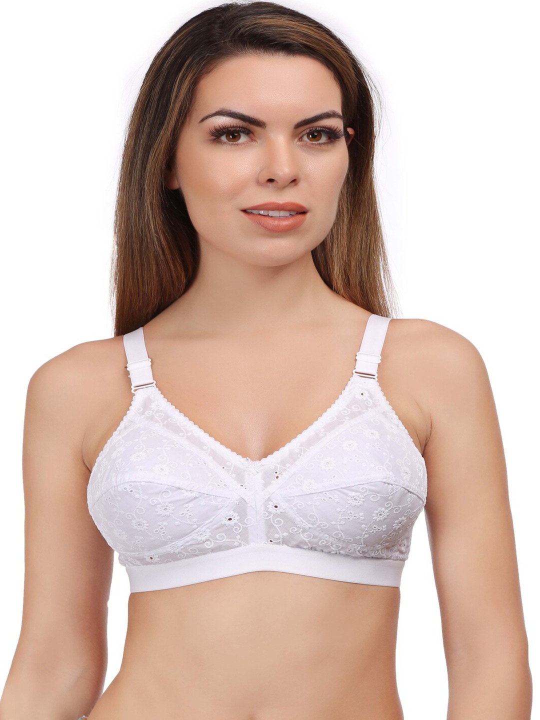 Eve's Beauty Floral Self Design Full Coverage Cotton Minimizer Bra Side Shaper, White
Eve's Beauty Floral Self Design Full Coverage Cotton Minimizer Bra Side Shaper, White