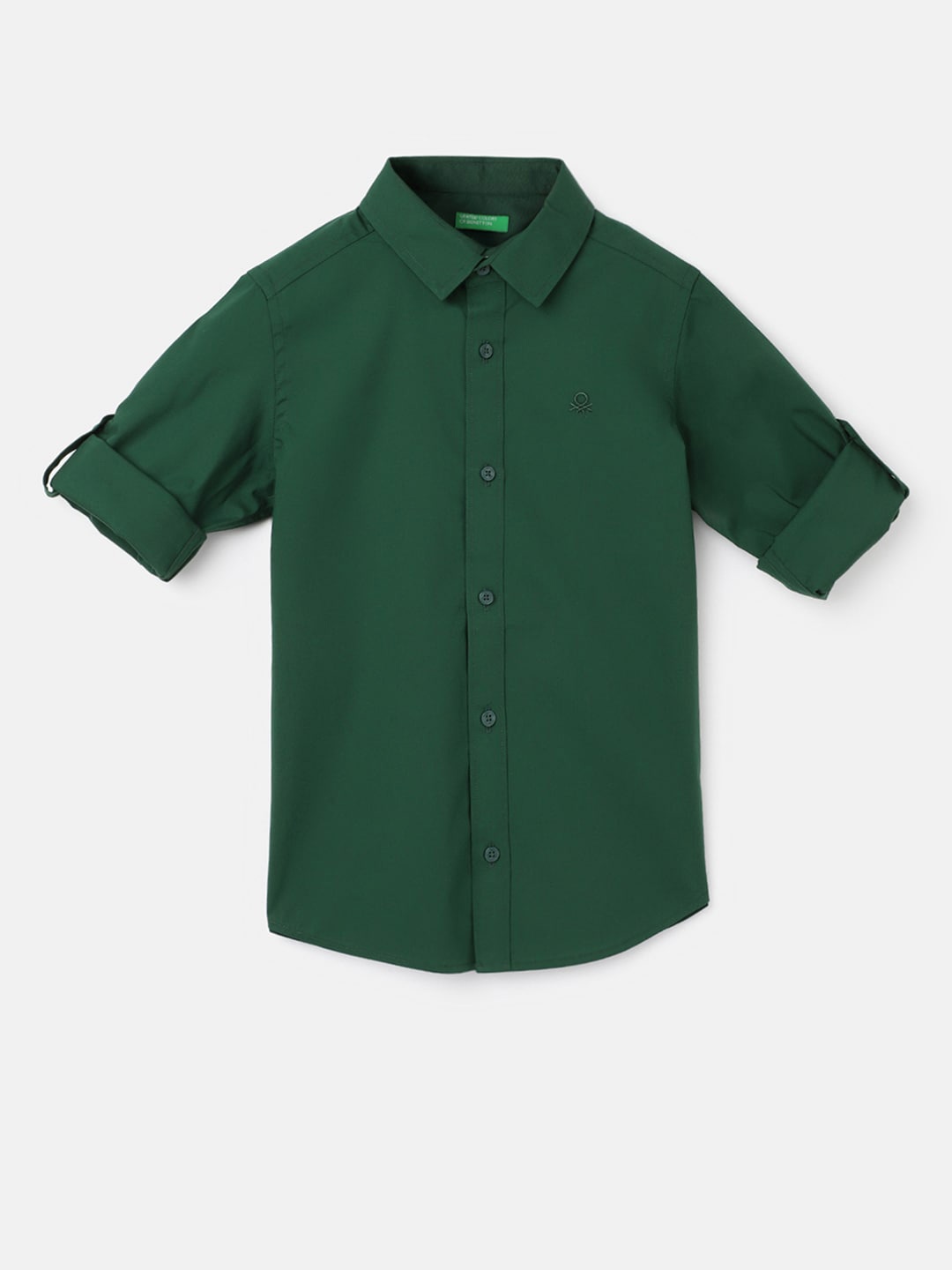 United Colors of Benetton Boys Spread Collar Roll -Up Sleeves Cotton Casual Shirt, Green
United Colors of Benetton Boys Spread Collar Roll -Up Sleeves Cotton Casual Shirt, Green