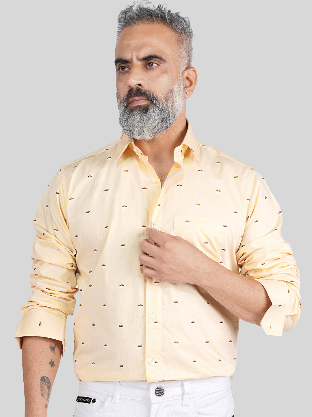 FRENCH CROWN Standard Conversational Printed Spread Collar Cotton Casual Shirt, Brown
FRENCH CROWN Standard Conversational Printed Spread Collar Cotton Casual Shirt, Brown