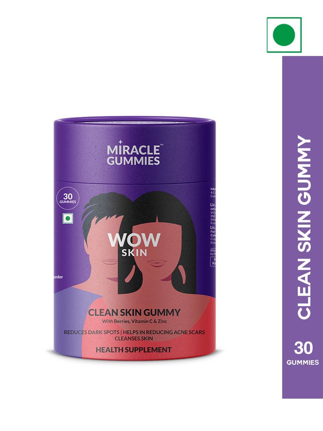 Colorbar Miracle Gummies Wow Skin with Vitamin C & Zinc for Clean Skin - 30 Gummies, Purple
Colorbar Miracle Gummies Wow Skin with Vitamin C & Zinc for Clean Skin - 30 Gummies, Purple