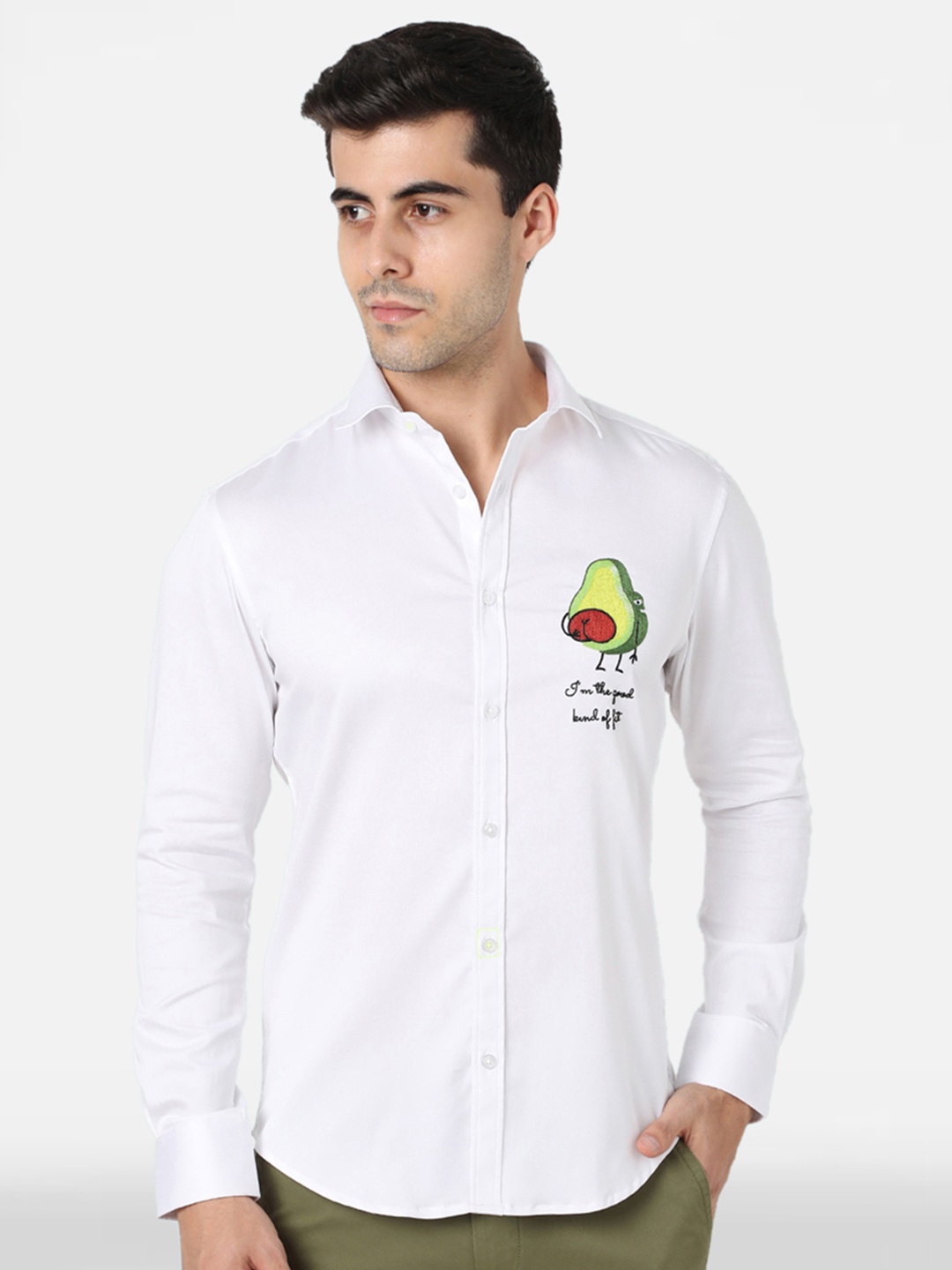Komal Kothari India Slim Fit Graphic Printed Embellished Detail Cotton Casual Shirt, White
Komal Kothari India Slim Fit Graphic Printed Embellished Detail Cotton Casual Shirt, White