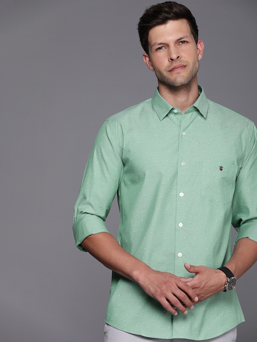 Louis Philippe Sport Slim Fit Geometric Printed Pure Cotton Casual Shirt, Sea green
Louis Philippe Sport Slim Fit Geometric Printed Pure Cotton Casual Shirt, Sea green
