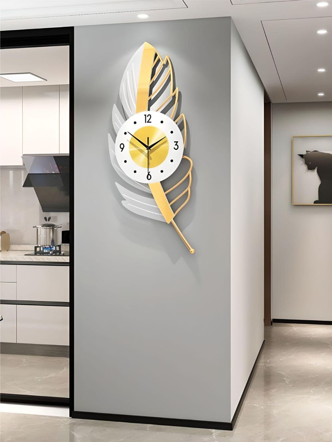 The Art House White & Gold-Toned Colourblocked Abstract Shaped Contemporary Wall Clock
The Art House White & Gold-Toned Colourblocked Abstract Shaped Contemporary Wall Clock