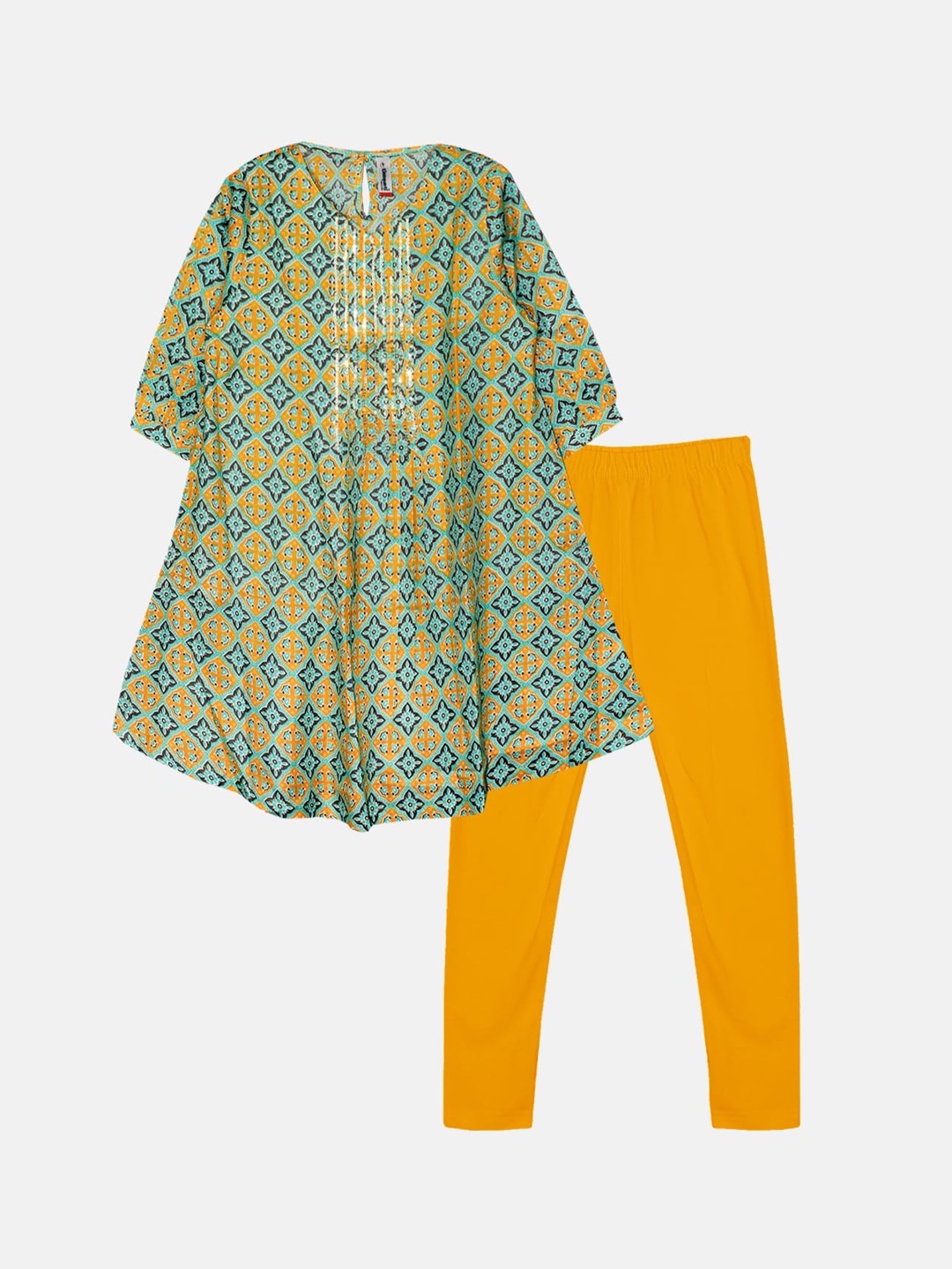 KiddoPanti Girls Ethnic Motifs Printed Sequined A-Line Pure Cotton Kurta & Leggings, Blue
KiddoPanti Girls Ethnic Motifs Printed Sequined A-Line Pure Cotton Kurta & Leggings, Blue