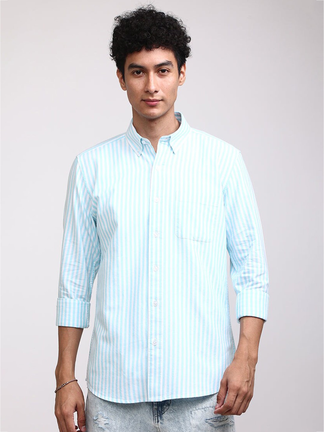 Snitch Classic Regular Fit Vertical Stripes Button-Down Collar Cotton Casual Shirt, Blue
Snitch Classic Regular Fit Vertical Stripes Button-Down Collar Cotton Casual Shirt, Blue