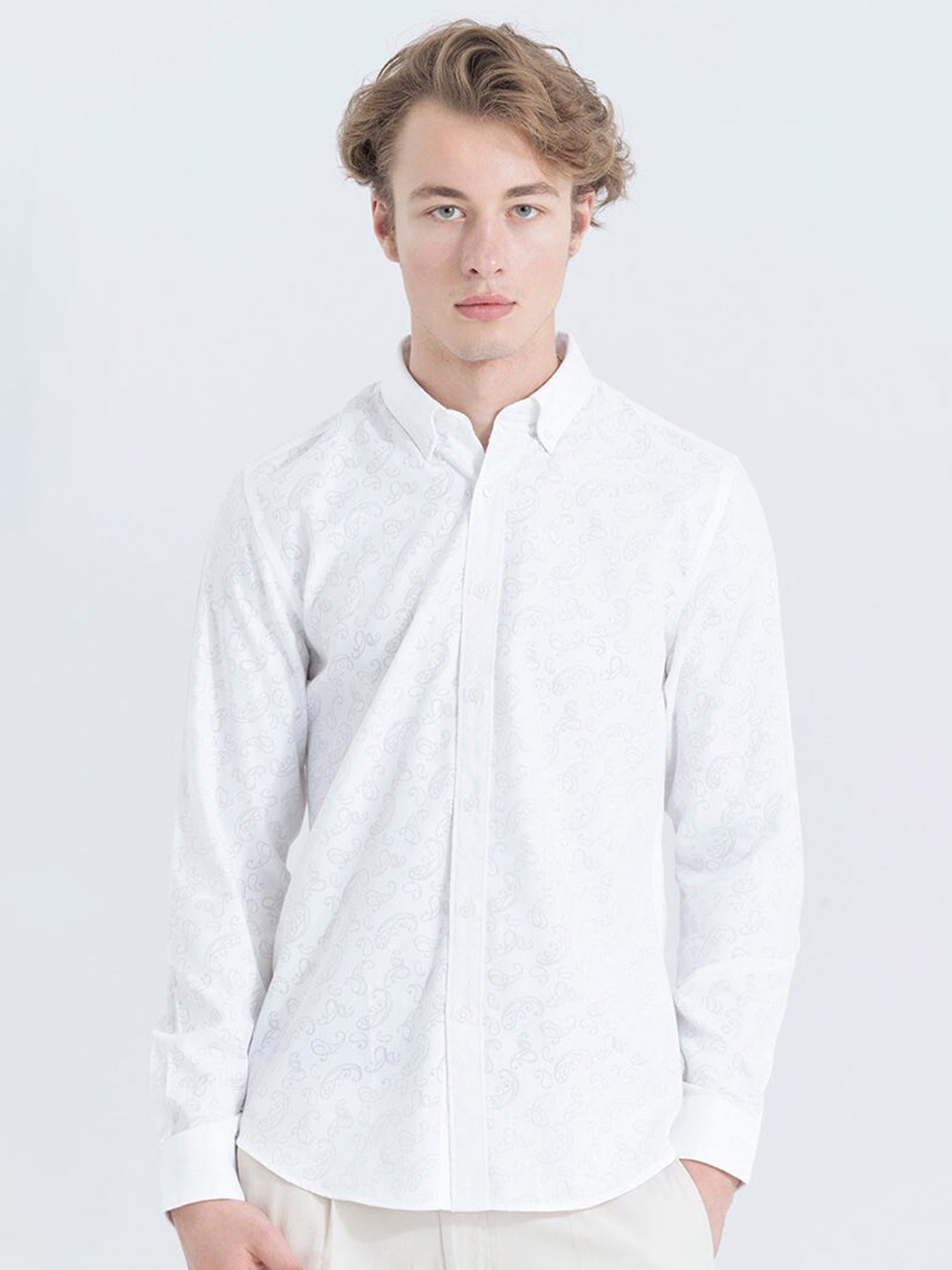 Snitch Classic Ethnic Motifs Printed Button-Down Collar Pure Cotton Casual Shirt, White
Snitch Classic Ethnic Motifs Printed Button-Down Collar Pure Cotton Casual Shirt, White
