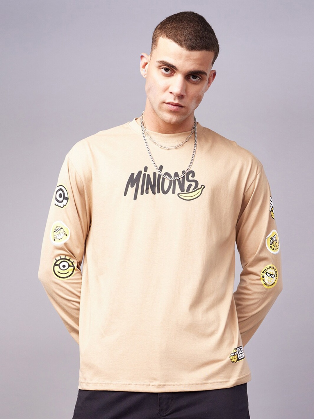 Bewakoof Typography Printed Round Neck Long Sleeve Pure Cotton Oversized T-shirt, Brown
Bewakoof Typography Printed Round Neck Long Sleeve Pure Cotton Oversized T-shirt, Brown