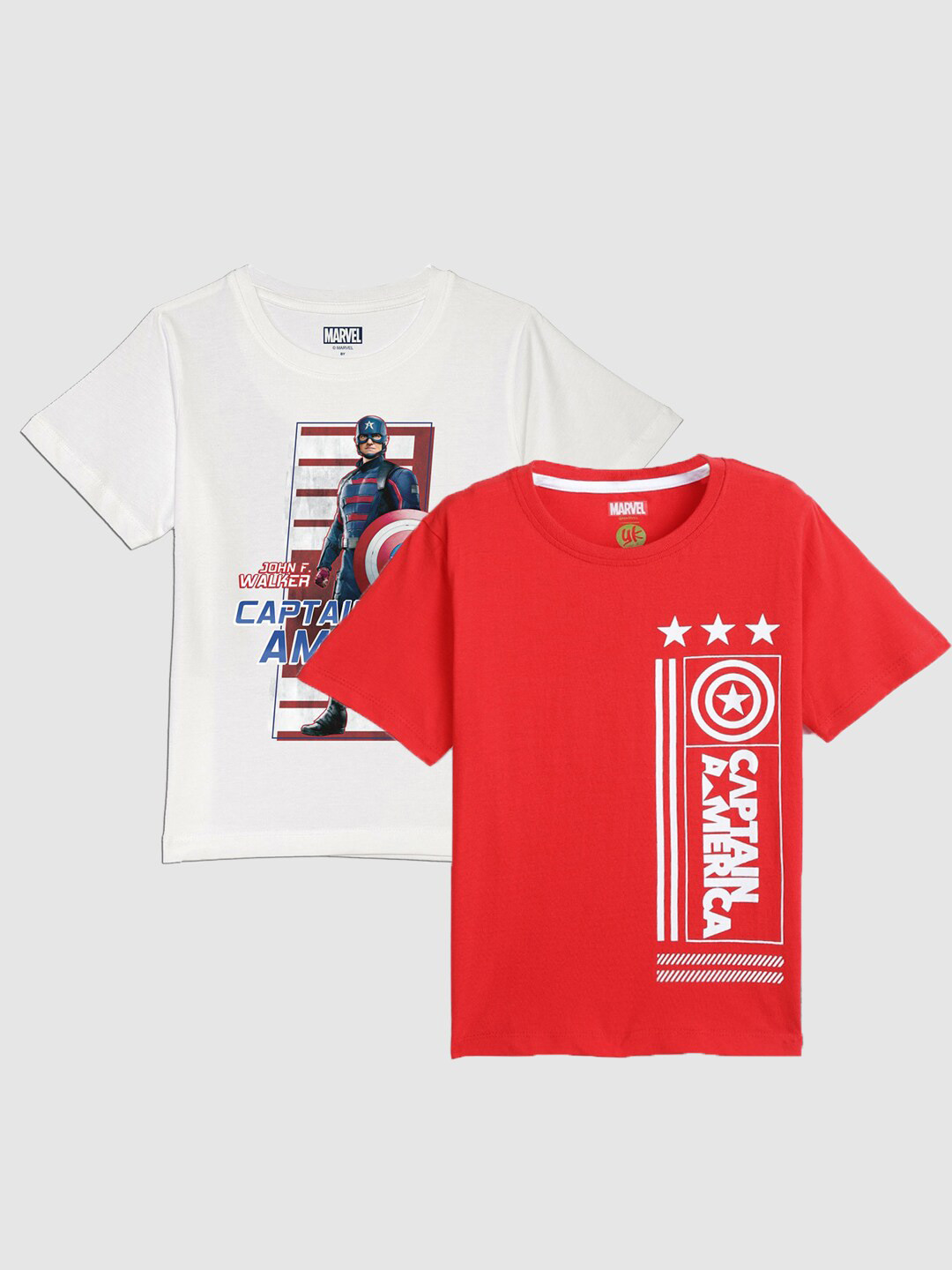 YK Marvel Boys Pack of 2 Captain America Printed Round Neck Cotton Casual T-Shirt, White
YK Marvel Boys Pack of 2 Captain America Printed Round Neck Cotton Casual T-Shirt, White