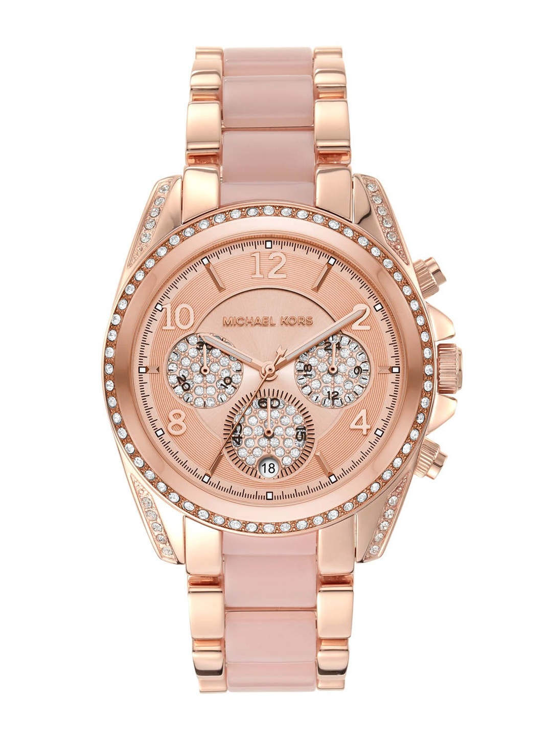 Michael Kors Women Stainless Steel Bracelet Style Straps Chronograph Watch MK6763, Rose gold
Michael Kors Women Stainless Steel Bracelet Style Straps Chronograph Watch MK6763, Rose gold