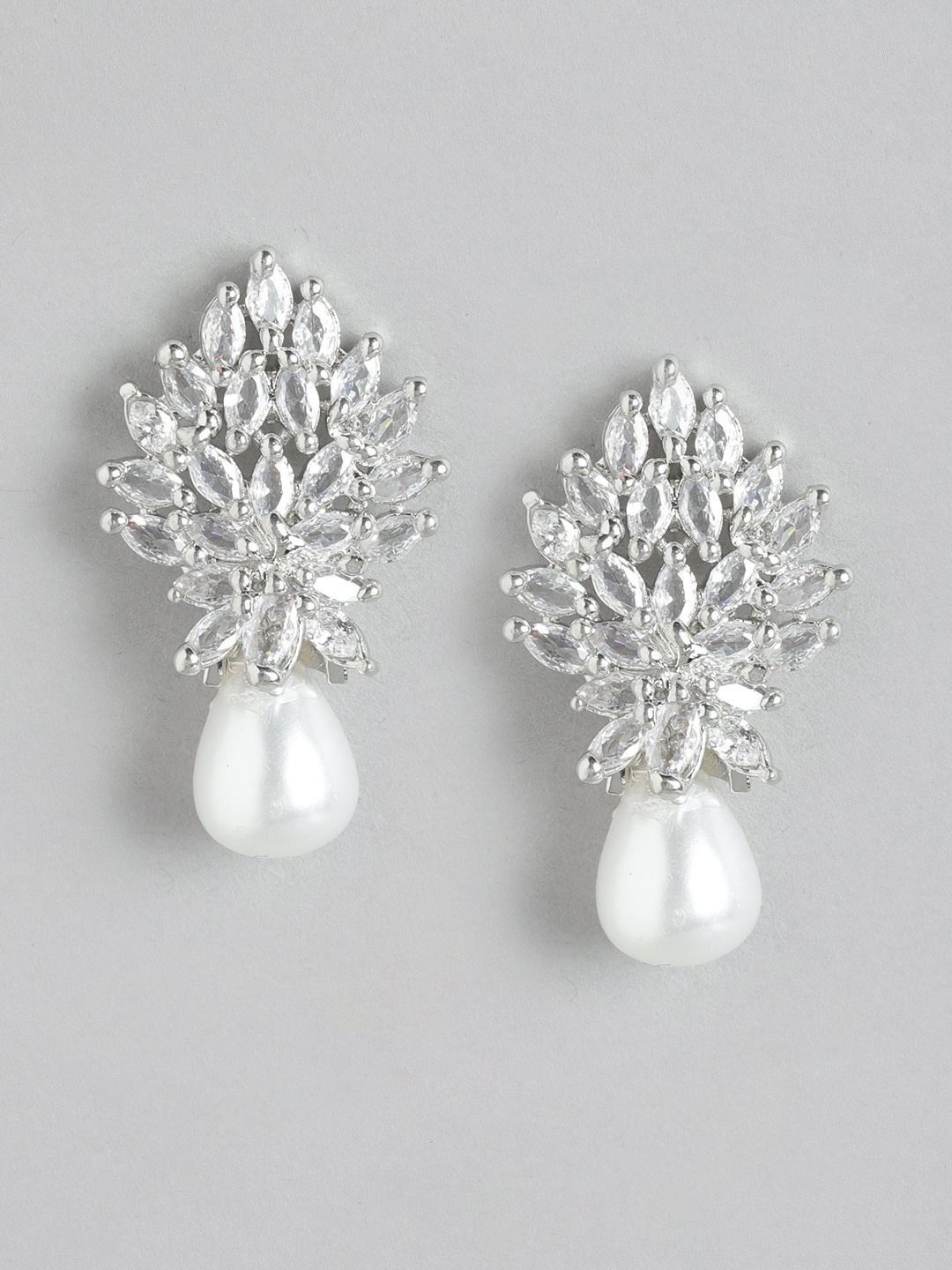 PARIS HAMILTON Rhodium-Plated Amercian Diamond Teardrop Shaped Pearl Drop Earrings, Silver
PARIS HAMILTON Rhodium-Plated Amercian Diamond Teardrop Shaped Pearl Drop Earrings, Silver