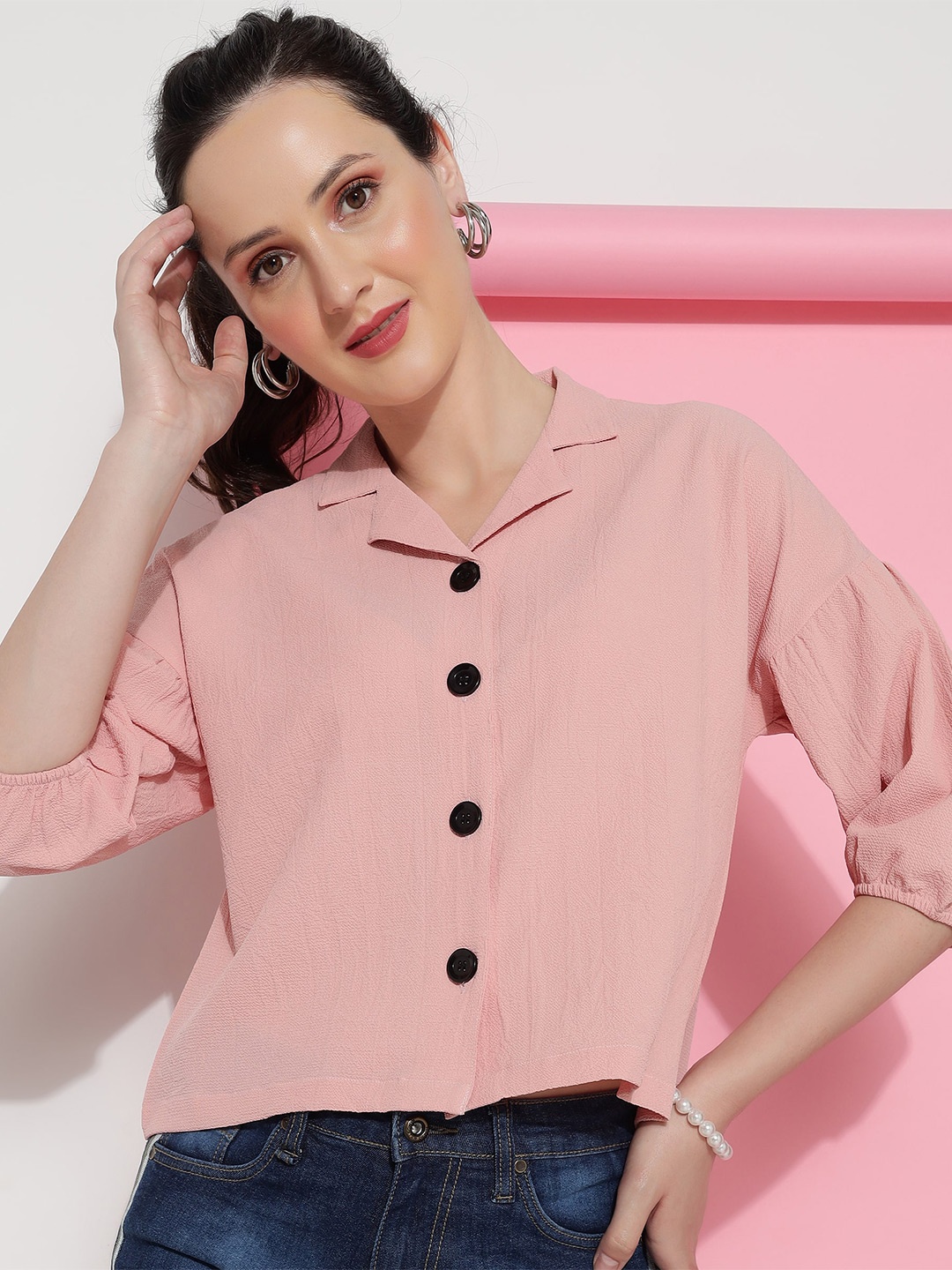 Colors of Earth Classic Cuban Collar Self Deisgn Drop Oversize Shoulder Casual Shirt, Peach
Colors of Earth Classic Cuban Collar Self Deisgn Drop Oversize Shoulder Casual Shirt, Peach