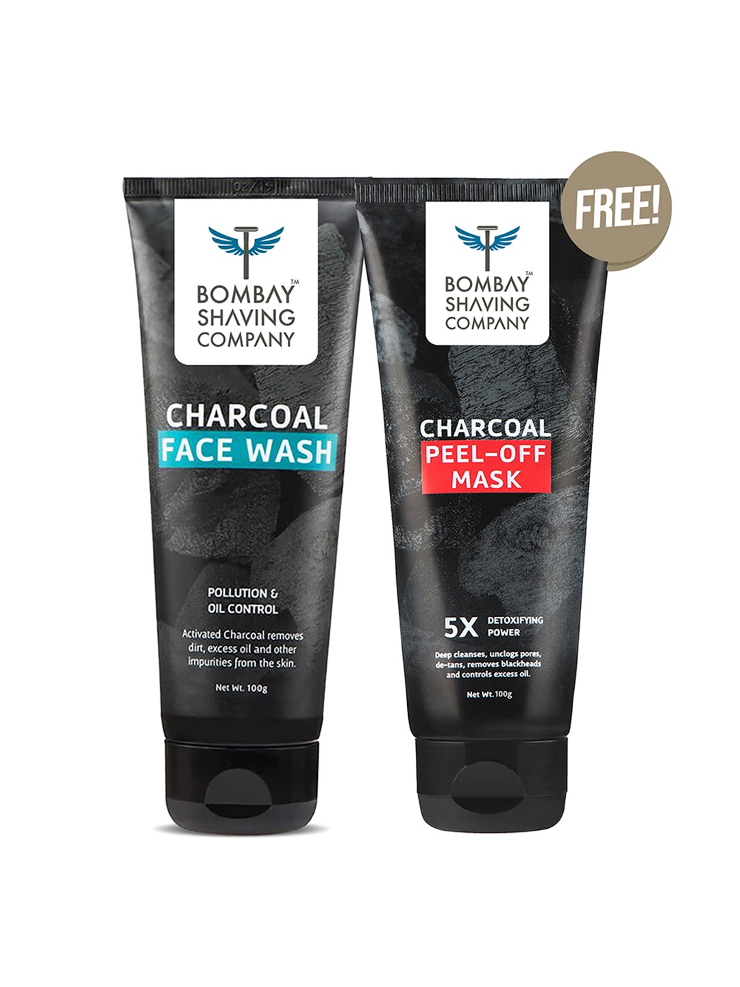 Bombay Shaving Company Set of Charcoal Face Wash & Peel Off Mask - 100 g each, Black
Bombay Shaving Company Set of Charcoal Face Wash & Peel Off Mask - 100 g each, Black