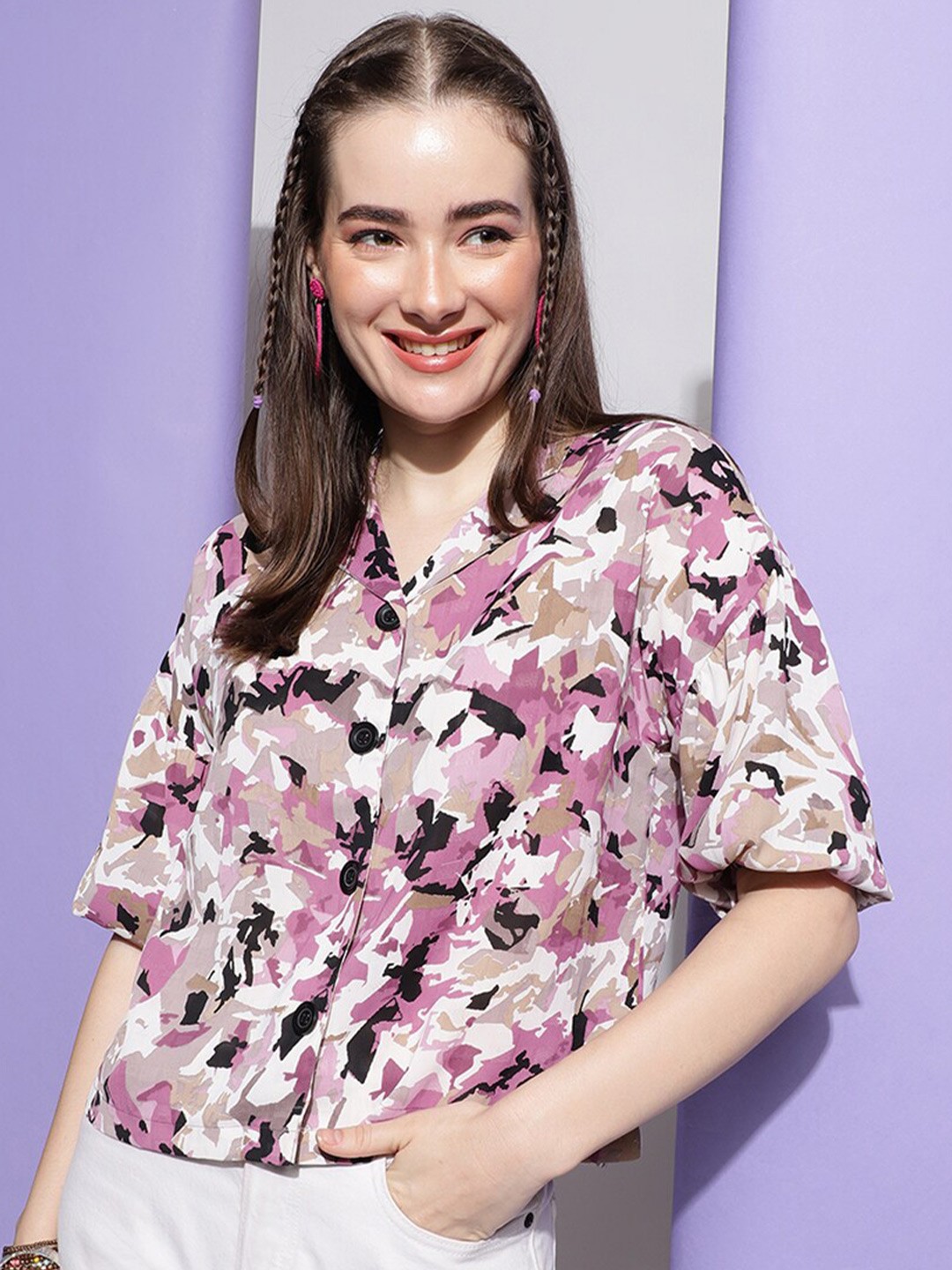 Colors of Earth Classic Abstract Printed Boxy Drop-Shoulder Sleeves Casual Shirt, Lavender
Colors of Earth Classic Abstract Printed Boxy Drop-Shoulder Sleeves Casual Shirt, Lavender