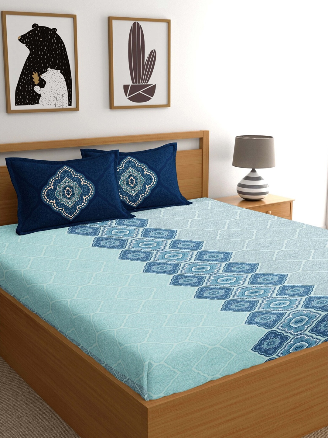 Home Ecstasy Blue Ethnic Motifs Print 140 TC Cotton Queen Bedsheet With 2 Pillow Covers
Home Ecstasy Blue Ethnic Motifs Print 140 TC Cotton Queen Bedsheet With 2 Pillow Covers