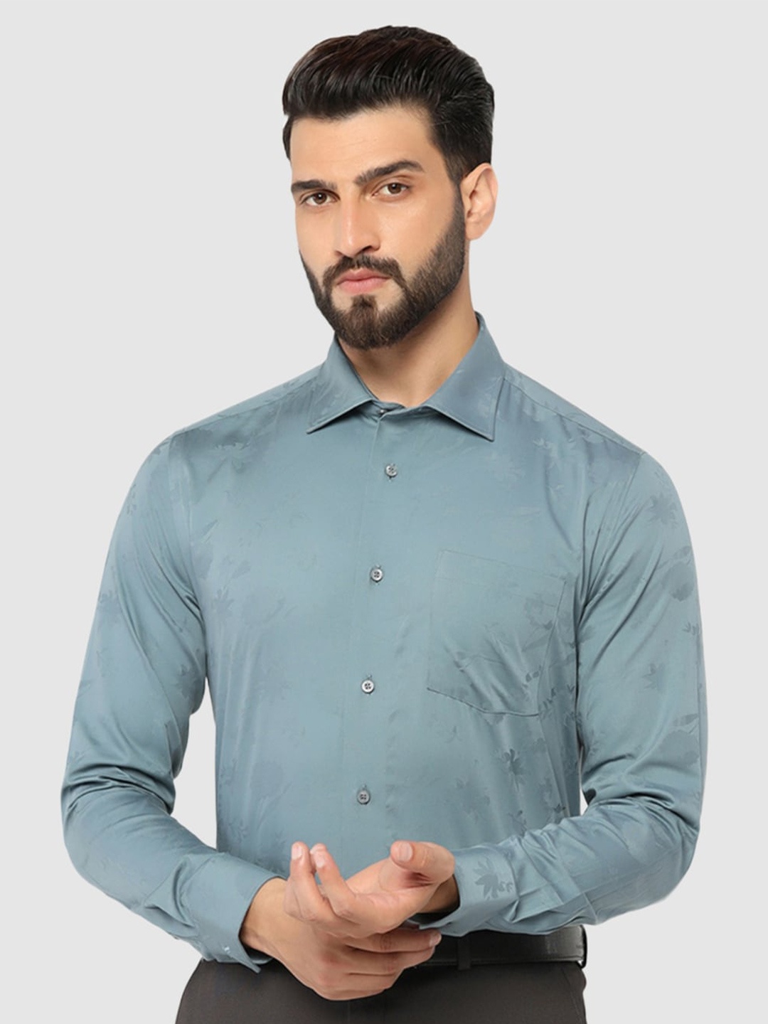 Blackberrys Straight Slim Fit Floral Printed Spread Collar Long Sleeve Cotton Formal Shirt, Grey
Blackberrys Straight Slim Fit Floral Printed Spread Collar Long Sleeve Cotton Formal Shirt, Grey
