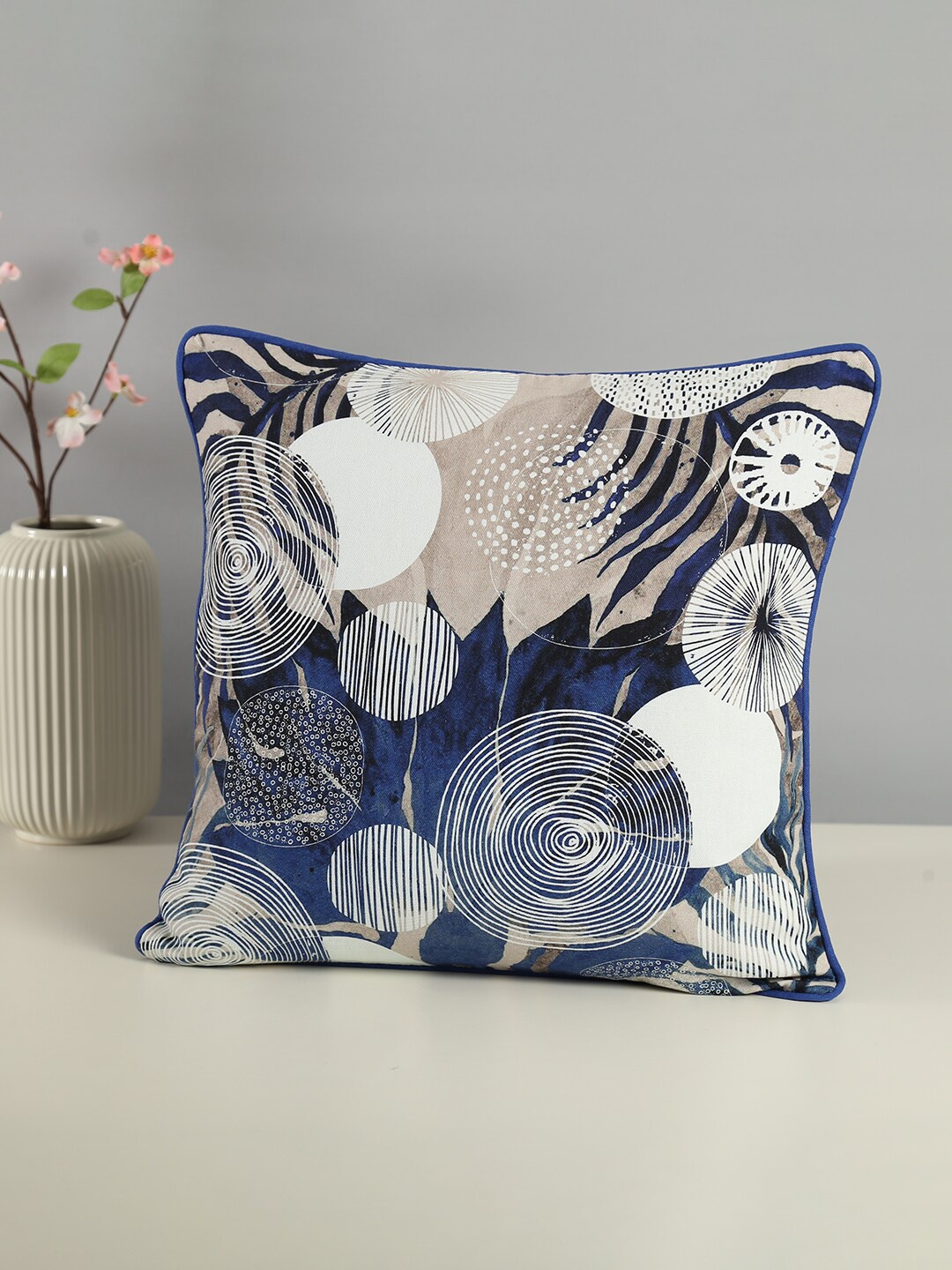 India Circus by Krsnaa Mehta Blue & White Geometric Cotton Square Cushion Cover
India Circus by Krsnaa Mehta Blue & White Geometric Cotton Square Cushion Cover