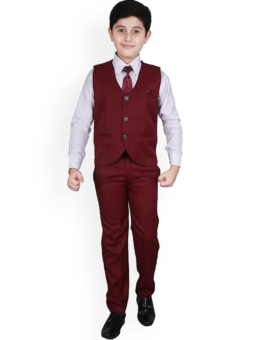 Pro-Ethic STYLE DEVELOPER Boys Single Breasted Three Pieces Cotton Party Suits, Maroon
Pro-Ethic STYLE DEVELOPER Boys Single Breasted Three Pieces Cotton Party Suits, Maroon