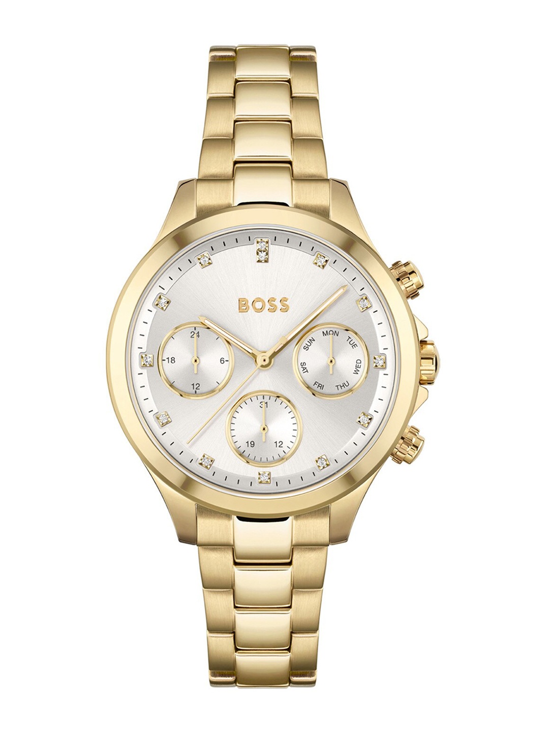 BOSS Women Dial & Stainless Steel Bracelet Style Straps Analogue Watch, Silver
BOSS Women Dial & Stainless Steel Bracelet Style Straps Analogue Watch, Silver