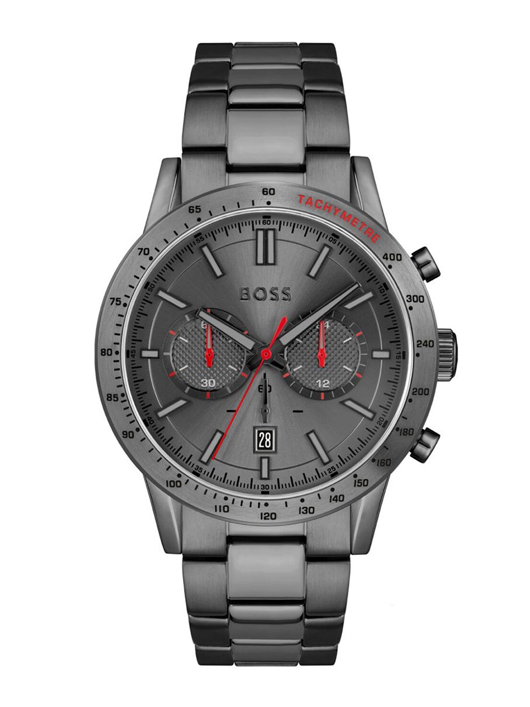 BOSS Men Stainless Steel Bracelet Style Straps Analogue Chronograph Watch 01513924, Grey
BOSS Men Stainless Steel Bracelet Style Straps Analogue Chronograph Watch 01513924, Grey