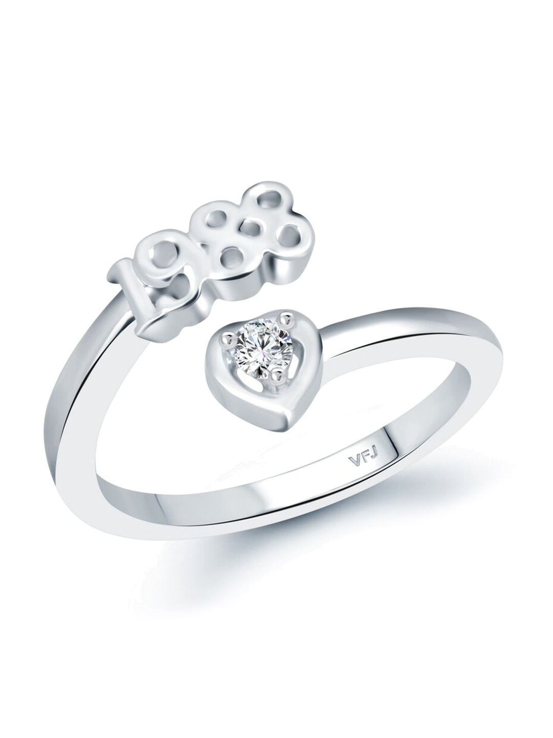 Vighnaharta Rhodium-Plated CZ-Studded & 1988 Year Details Adjustable Finger Ring, Silver
Vighnaharta Rhodium-Plated CZ-Studded & 1988 Year Details Adjustable Finger Ring, Silver