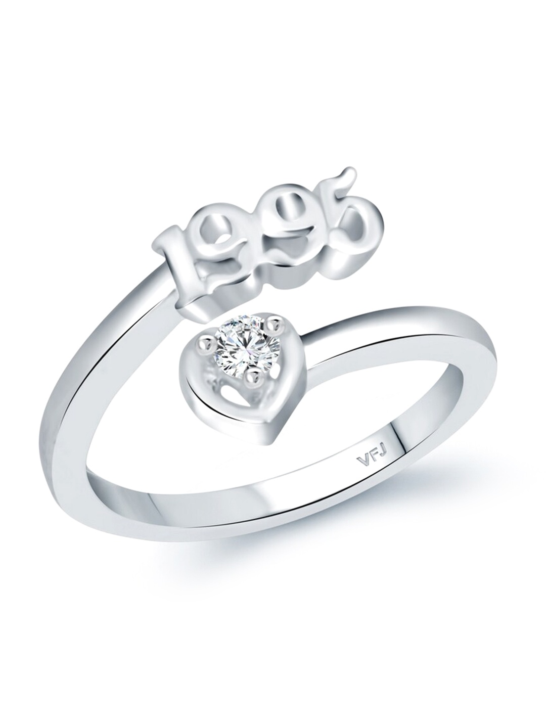 Vighnaharta Rhodium-Plated CZ-Studded & 1995 Year Details Adjustable Finger Ring, Silver
Vighnaharta Rhodium-Plated CZ-Studded & 1995 Year Details Adjustable Finger Ring, Silver