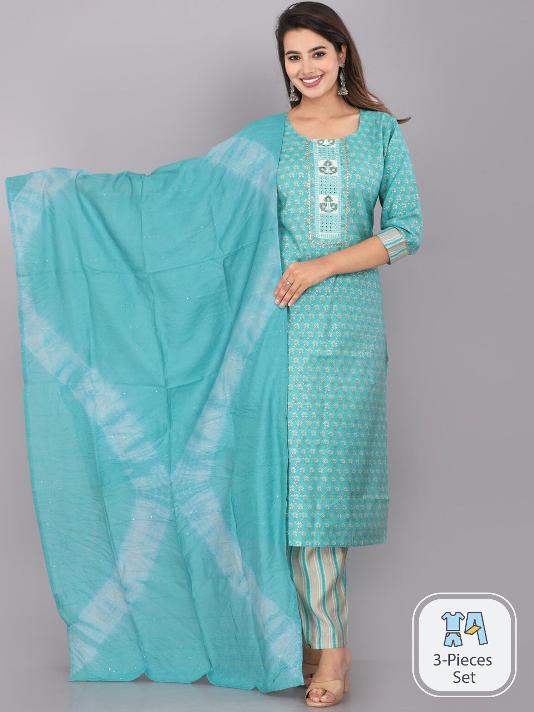 HIGHLIGHT FASHION EXPORT Floral Printed Pure Cotton Straight Kurta & Trousers With Dupatta, Blue
HIGHLIGHT FASHION EXPORT Floral Printed Pure Cotton Straight Kurta & Trousers With Dupatta, Blue