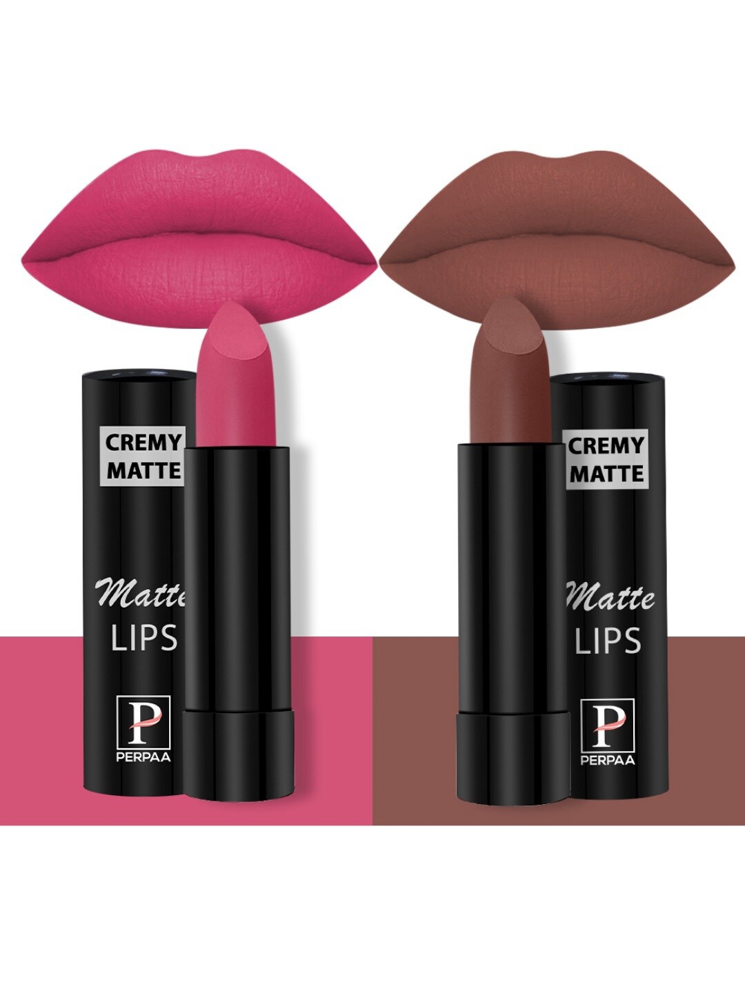 PERPAA Creamy Matte Set Of 2 Long Stay Intense Lipstick - Pink Fusion 60 - Nude Brown 111
PERPAA Creamy Matte Set Of 2 Long Stay Intense Lipstick - Pink Fusion 60 - Nude Brown 111