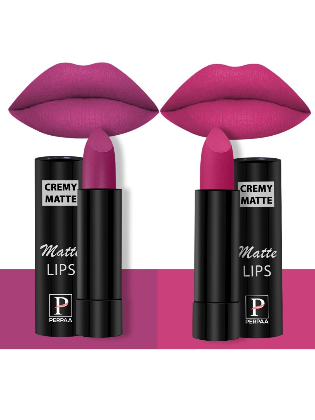 PERPAA Creamy Matte Set Of 2 Long Stay Intense Lipstick - Rose Magenta 58 - Pink Fusion 71
PERPAA Creamy Matte Set Of 2 Long Stay Intense Lipstick - Rose Magenta 58 - Pink Fusion 71