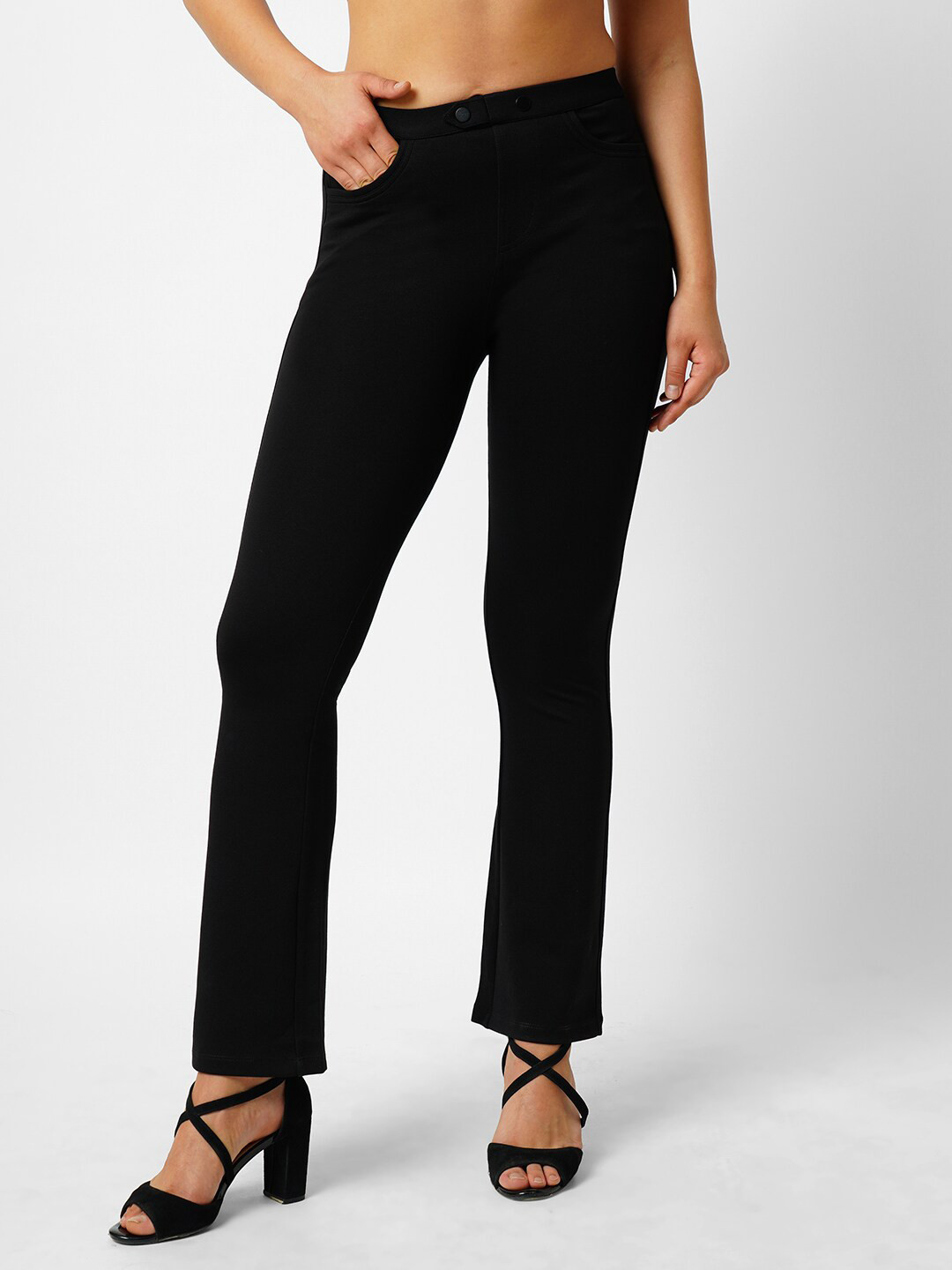 Kraus Jeans Women Skinny Fit Treggings, Black
Kraus Jeans Women Skinny Fit Treggings, Black