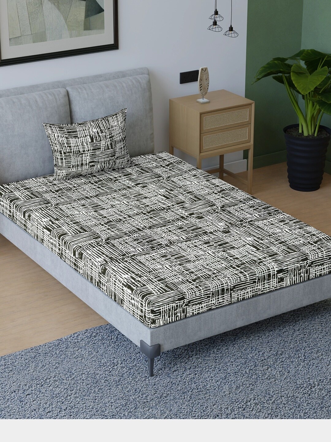 Sangria White & Black Printed 200 TC Pure Cotton Single Bed Bedsheet With 1 Pillow Cover
Sangria White & Black Printed 200 TC Pure Cotton Single Bed Bedsheet With 1 Pillow Cover