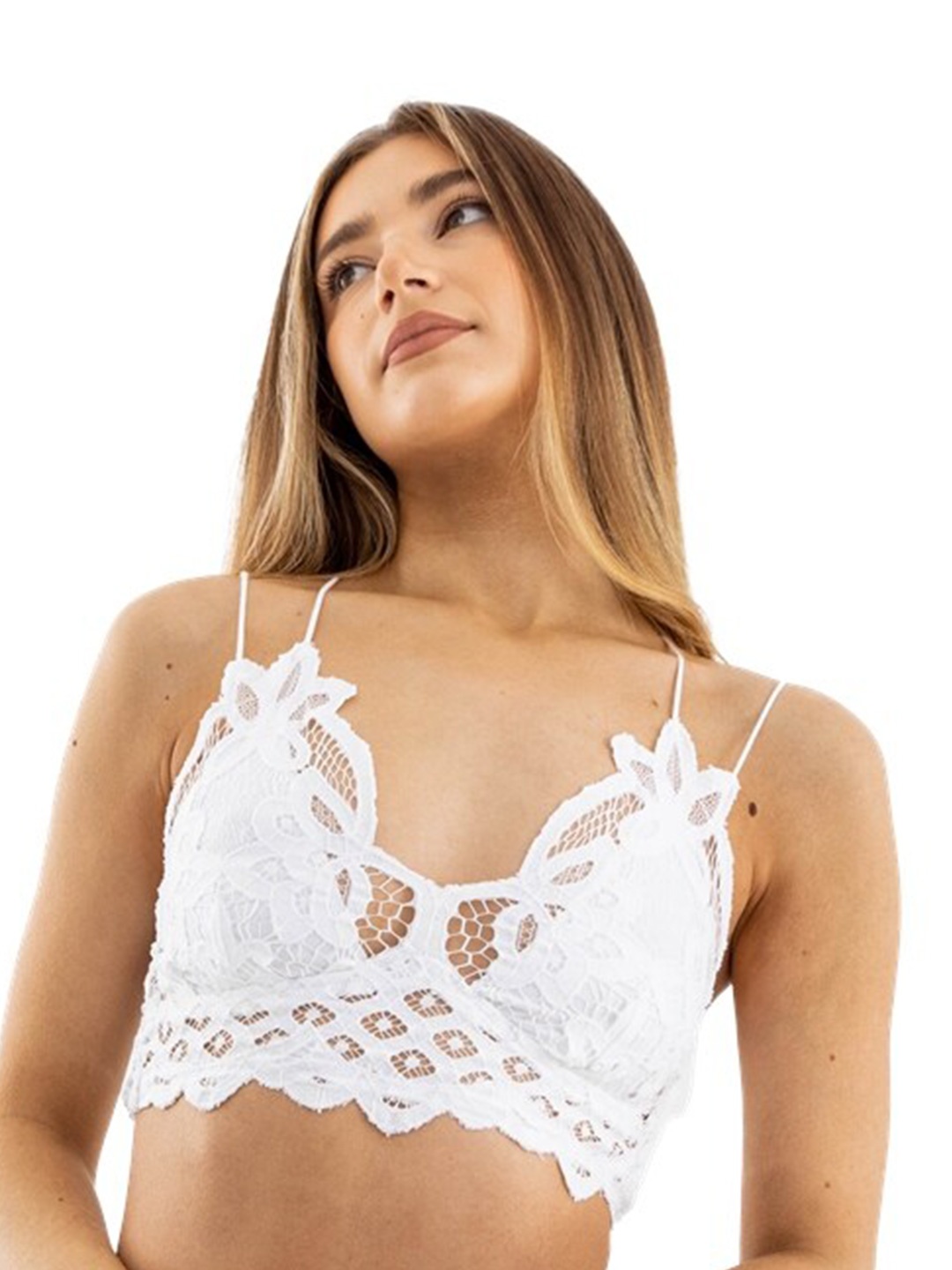VAGHBHATT Laced Non-Wired Lightly Padded Seamless Cotton Bralette Bra With All Day Comfort, White
VAGHBHATT Laced Non-Wired Lightly Padded Seamless Cotton Bralette Bra With All Day Comfort, White