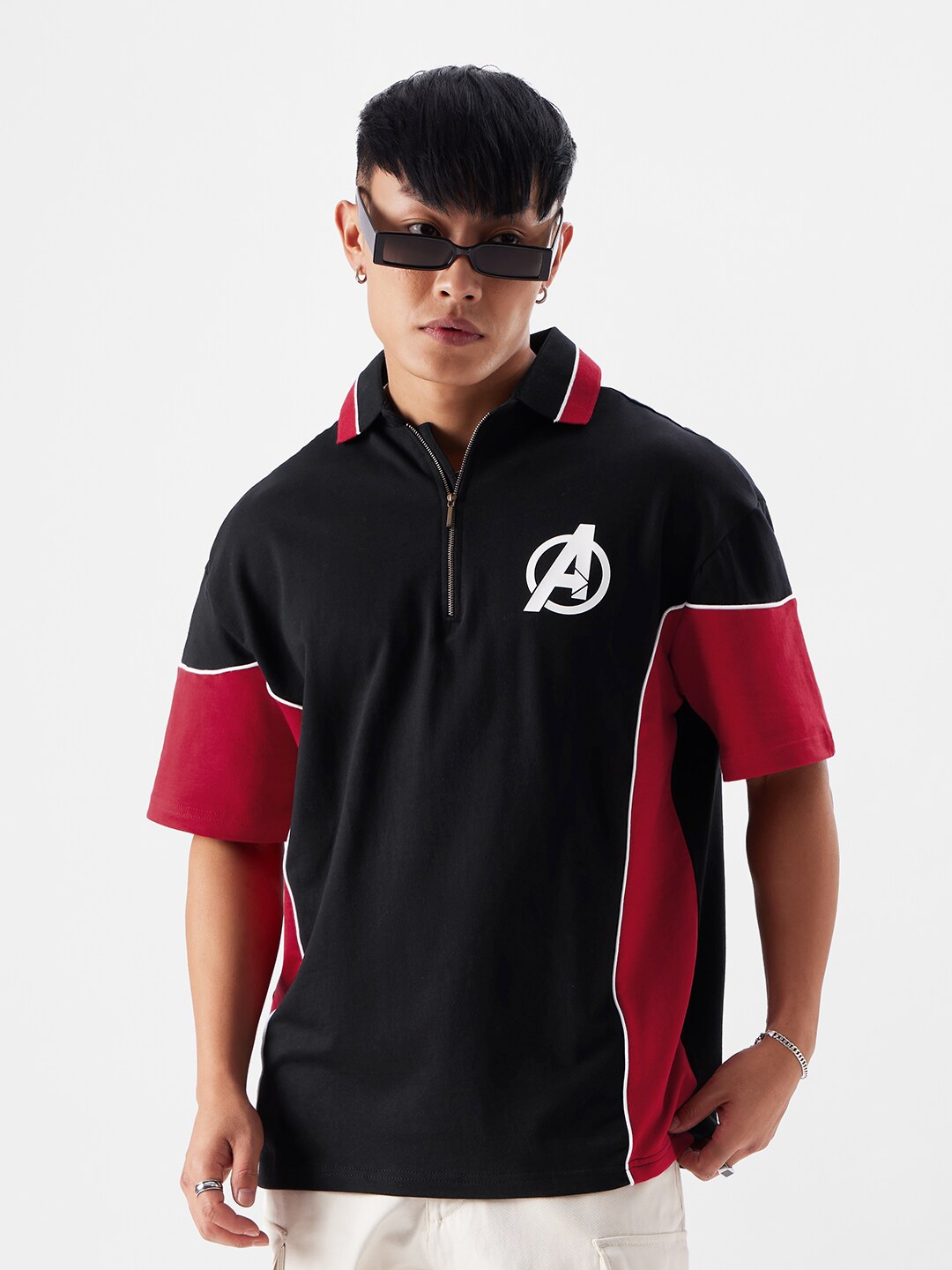 The Souled Store Colourblocked Polo Collar Oversized Pure Cotton Casual T-shirt, Black
The Souled Store Colourblocked Polo Collar Oversized Pure Cotton Casual T-shirt, Black