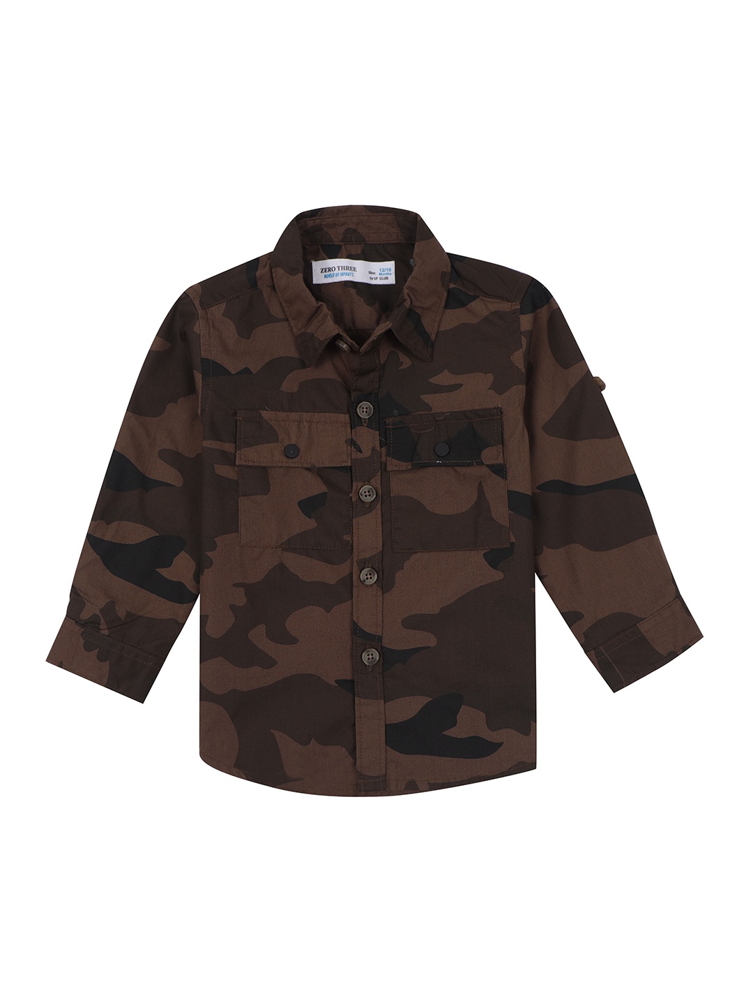 ZERO THREE Comfort Boys Camouflage Printed Regular Fit Spread Collar Cotton Casual Shirt, Brown
ZERO THREE Comfort Boys Camouflage Printed Regular Fit Spread Collar Cotton Casual Shirt, Brown