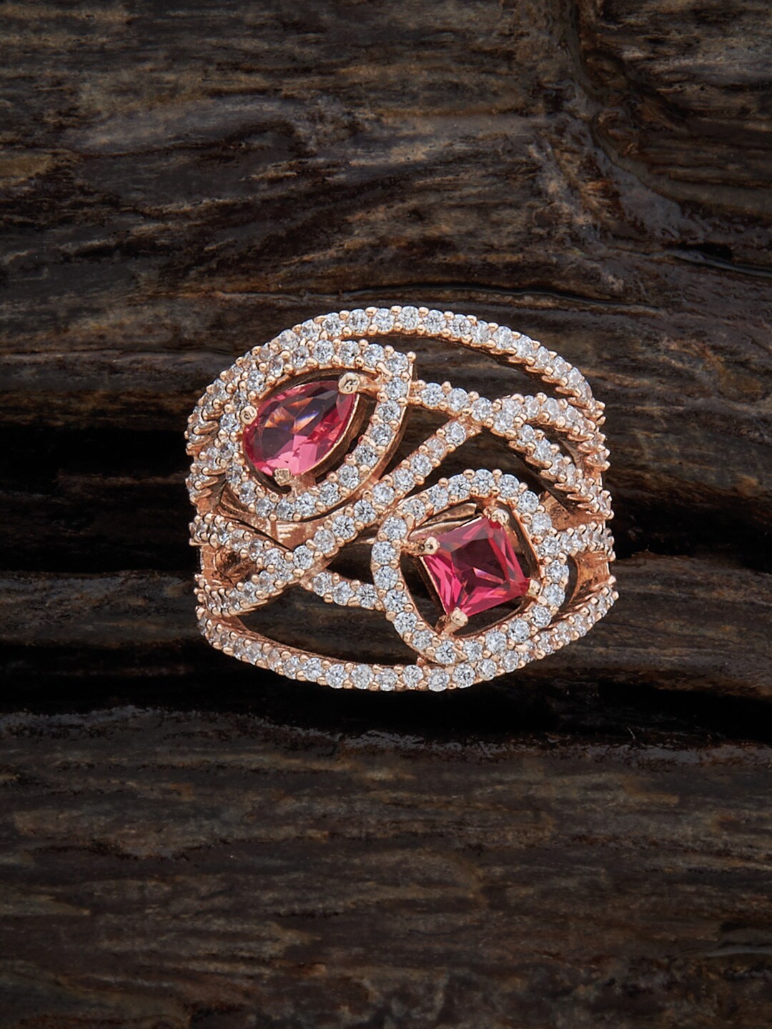 Kushal's Fashion Jewellery Rose Gold-Plated Zircon Studded Adjustable Finger Ring
Kushal's Fashion Jewellery Rose Gold-Plated Zircon Studded Adjustable Finger Ring