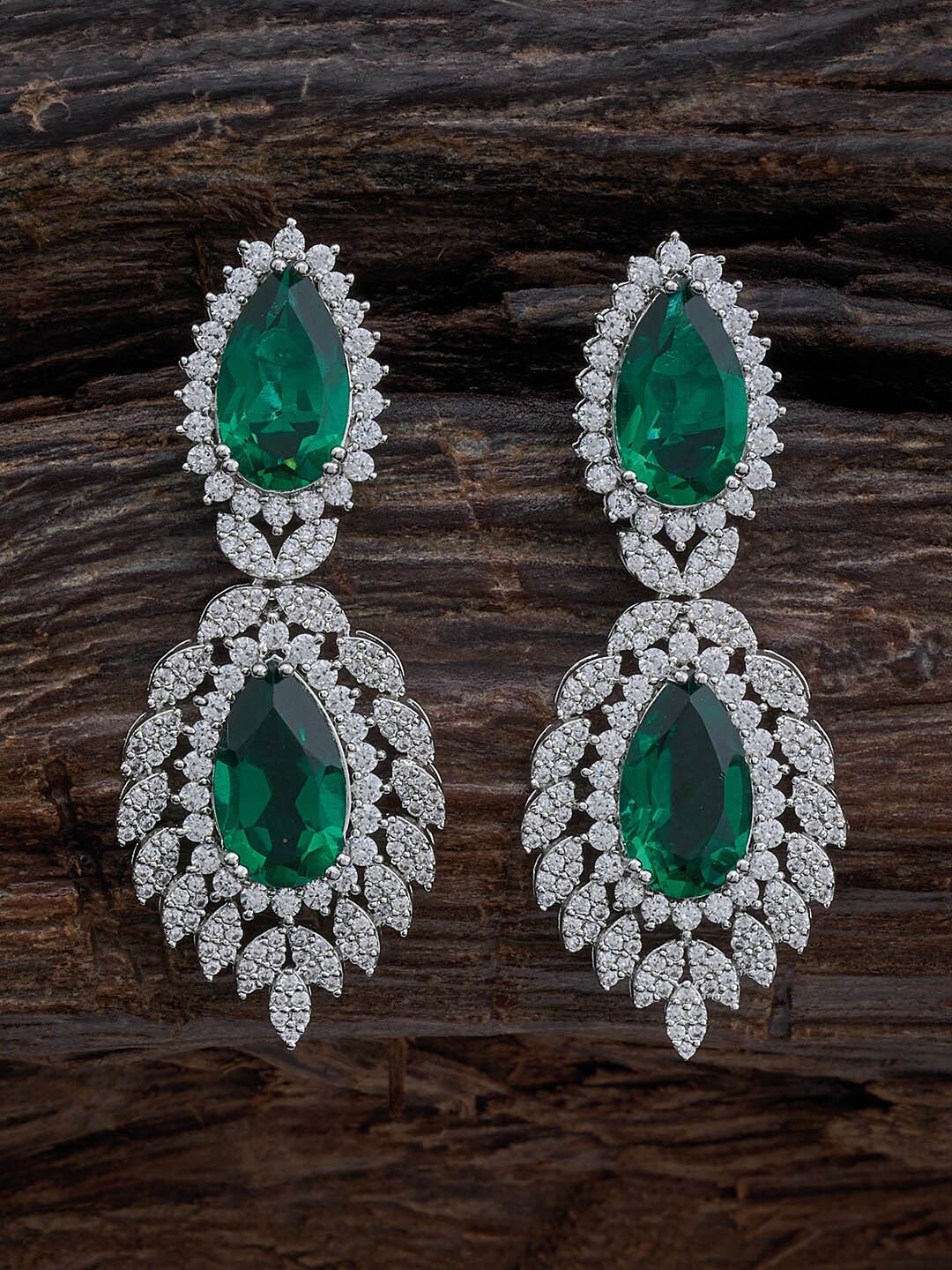 Kushal's Fashion Jewellery Rhodium-Plated CZ Stone Studded Contemporary Drop Earrings, Silver
Kushal's Fashion Jewellery Rhodium-Plated CZ Stone Studded Contemporary Drop Earrings, Silver