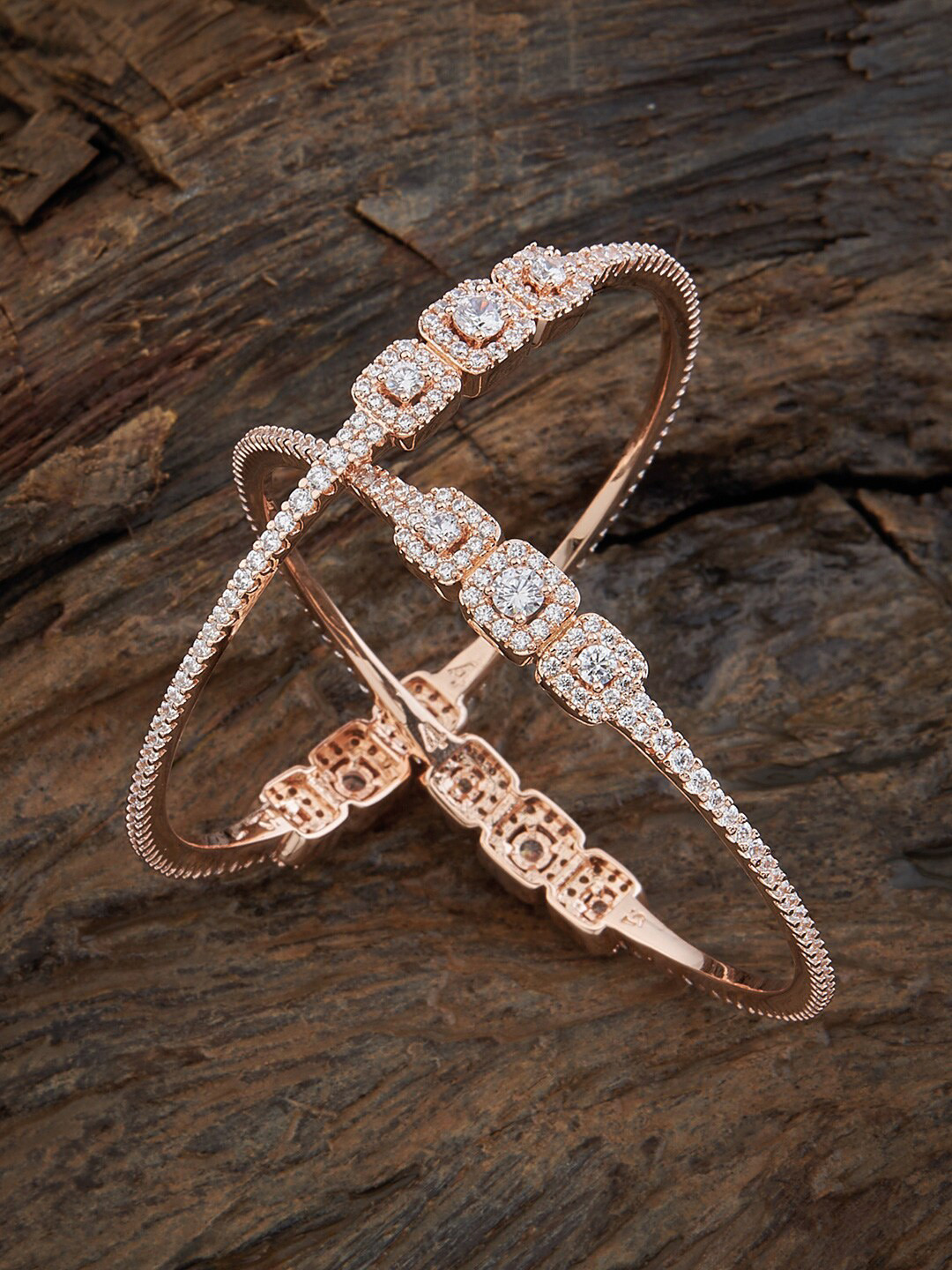 Kushal's Fashion Jewellery Set Of 2 Rose Gold-Plated Zircon Studded Bangles
Kushal's Fashion Jewellery Set Of 2 Rose Gold-Plated Zircon Studded Bangles