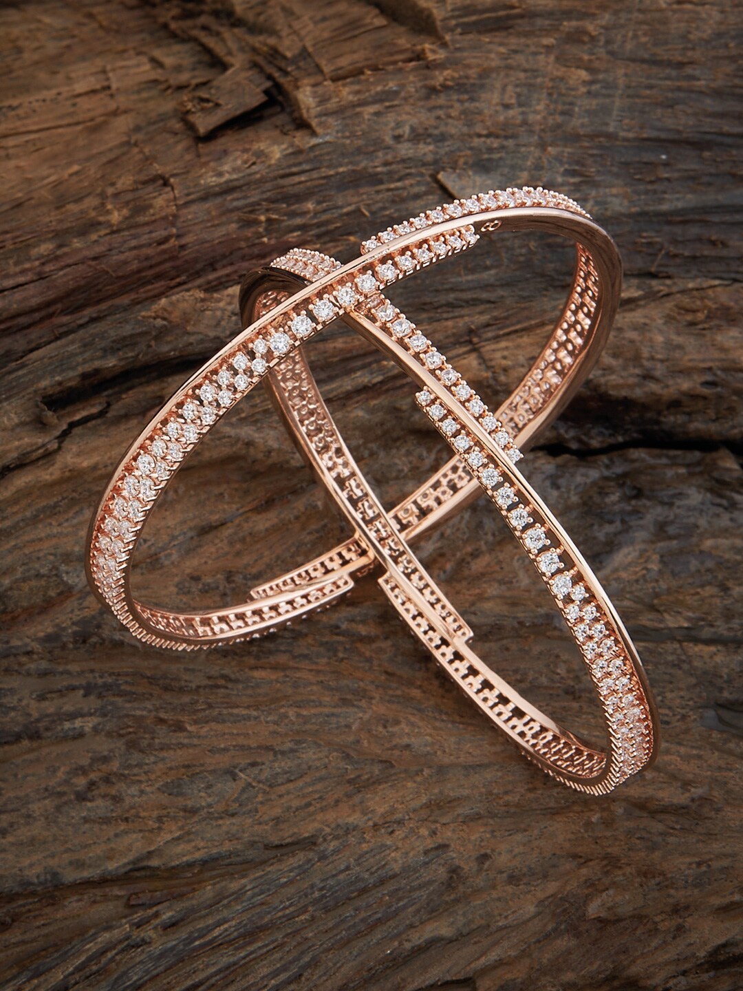 Kushal's Fashion Jewellery Set Of 2 Rose Gold Plated Zircon Studded Bangle, White
Kushal's Fashion Jewellery Set Of 2 Rose Gold Plated Zircon Studded Bangle, White