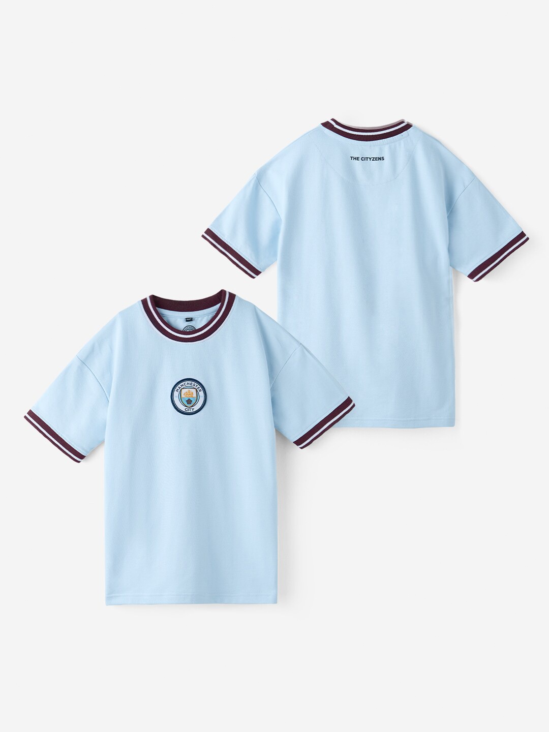The Souled Store Boys Manchester City Drop Shoulder Sleeves Pure Cotton T-shirt, Blue
The Souled Store Boys Manchester City Drop Shoulder Sleeves Pure Cotton T-shirt, Blue