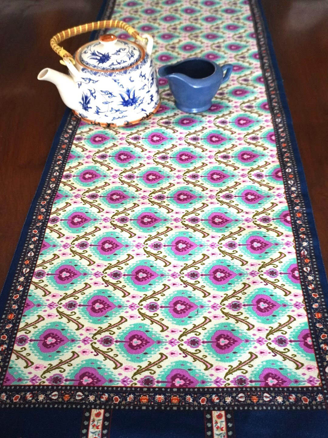 TARA- Sparkling Homes White & Blue Printed Pure Cotton Reversible Table Runner
TARA- Sparkling Homes White & Blue Printed Pure Cotton Reversible Table Runner