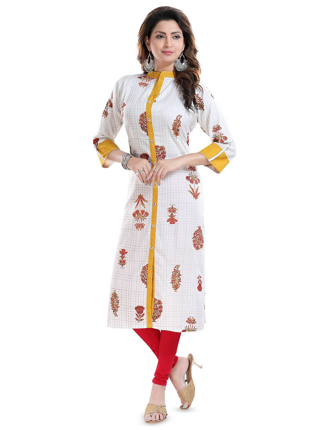 Keshubaba Floral Printed Mandarin Collar Three-Quarter Sleeve Straight Kurta, White
Keshubaba Floral Printed Mandarin Collar Three-Quarter Sleeve Straight Kurta, White